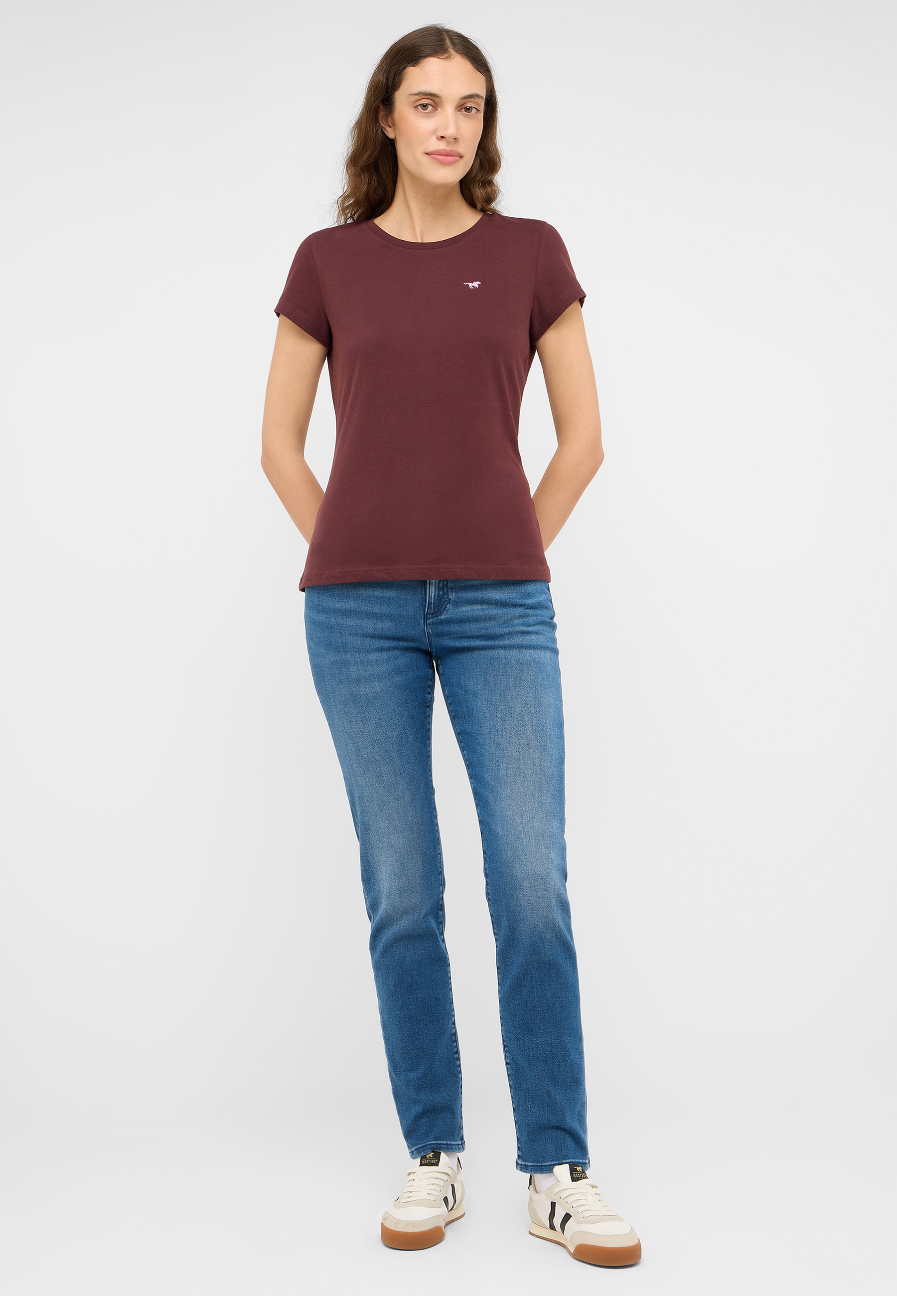 Hosen, T-shirt, Person, Stehend, Jeanshose