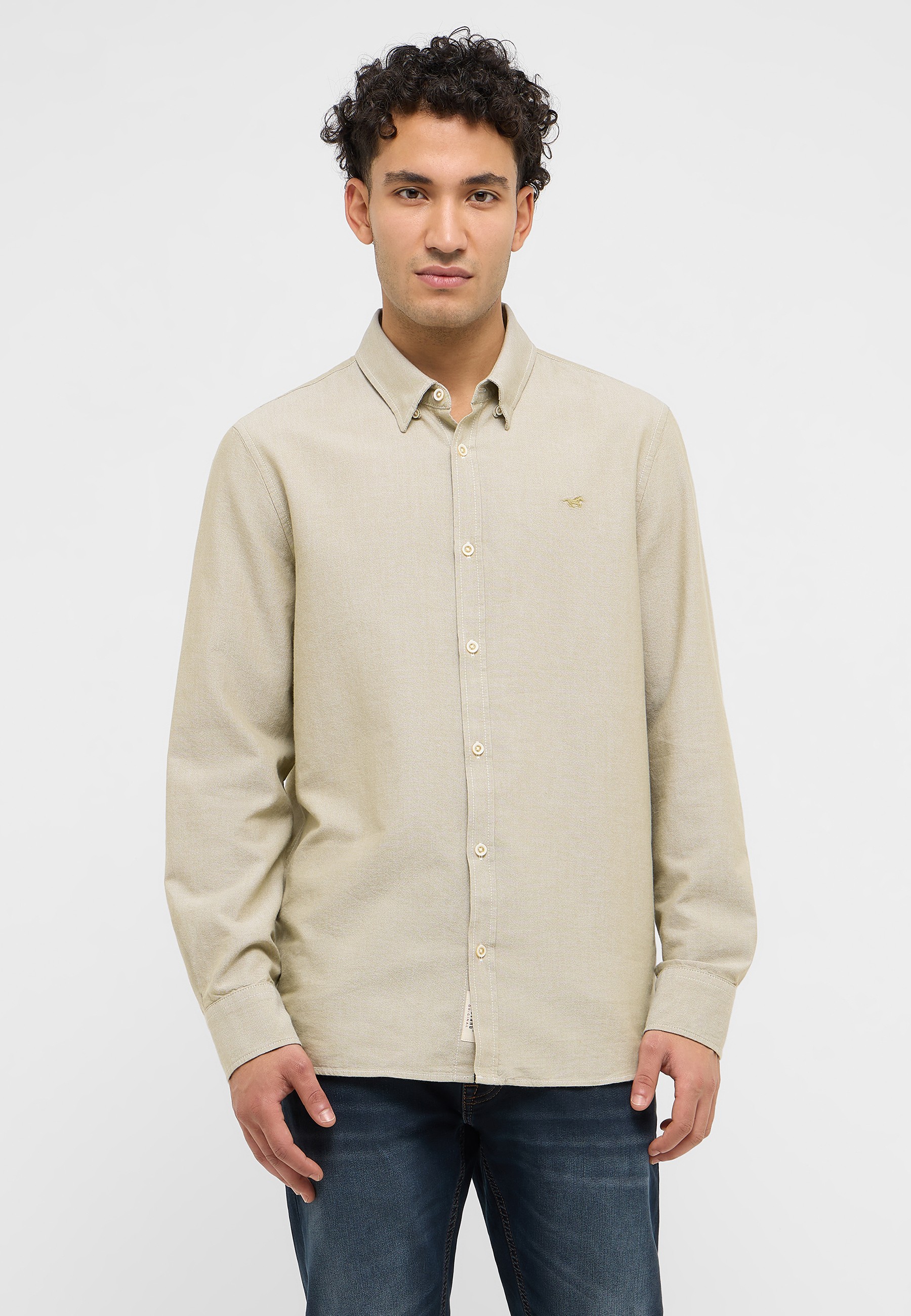 Hemd, Langarm, Kleid, Hemd, Leinen, Person