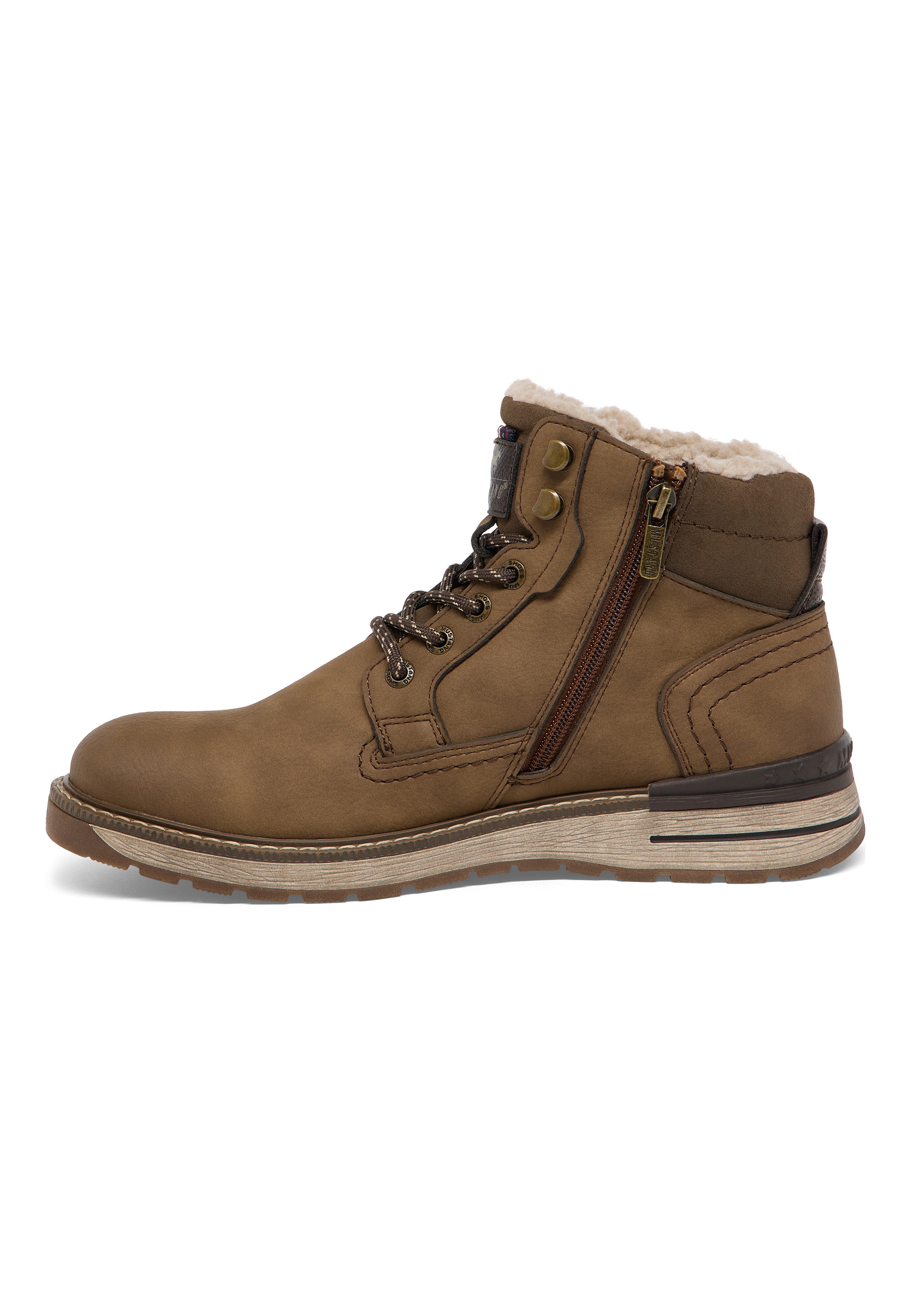 Stiefelette, Stiefel, Leder, Futter aus Fell, Reißverschluss, Gummi-Sohle