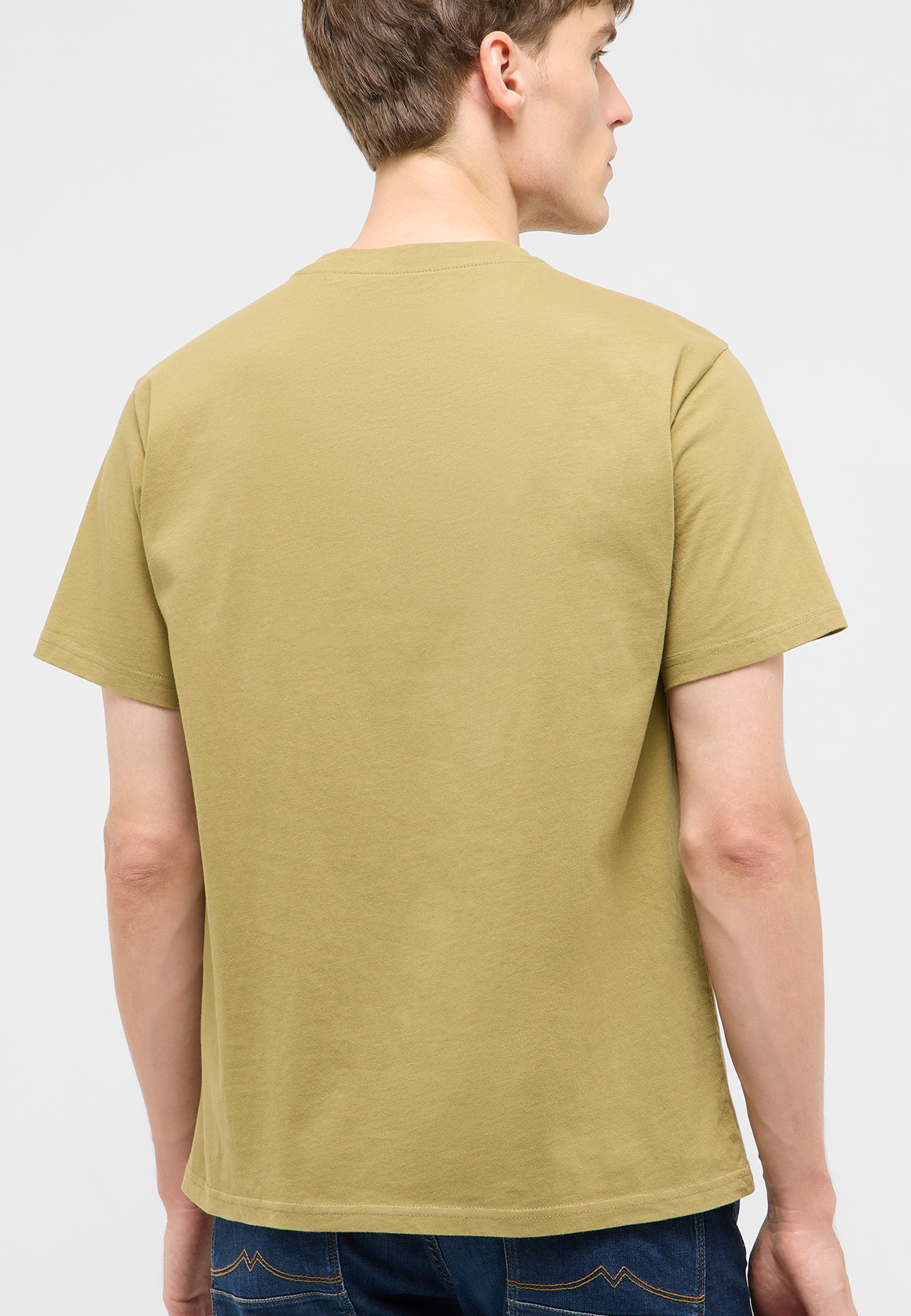 tshirt, short-sleeve, crew-neck, camel, cotton