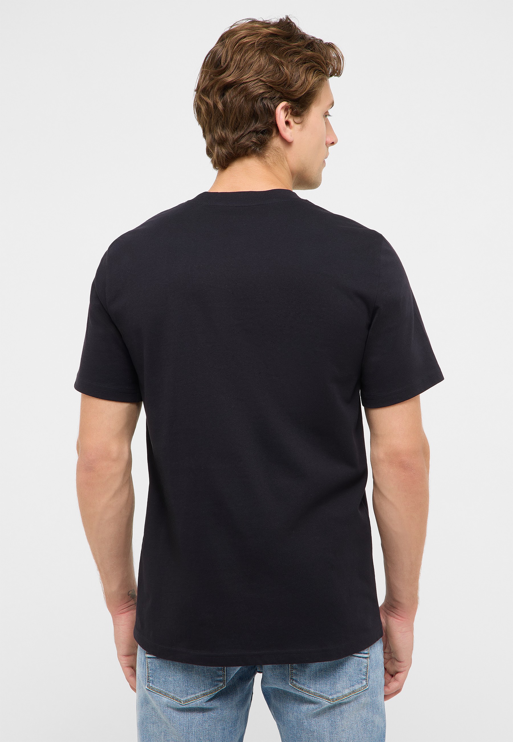 T-Shirt, Kurzarm, Schwarz, Runder Ausschnitt, Baumwolle?