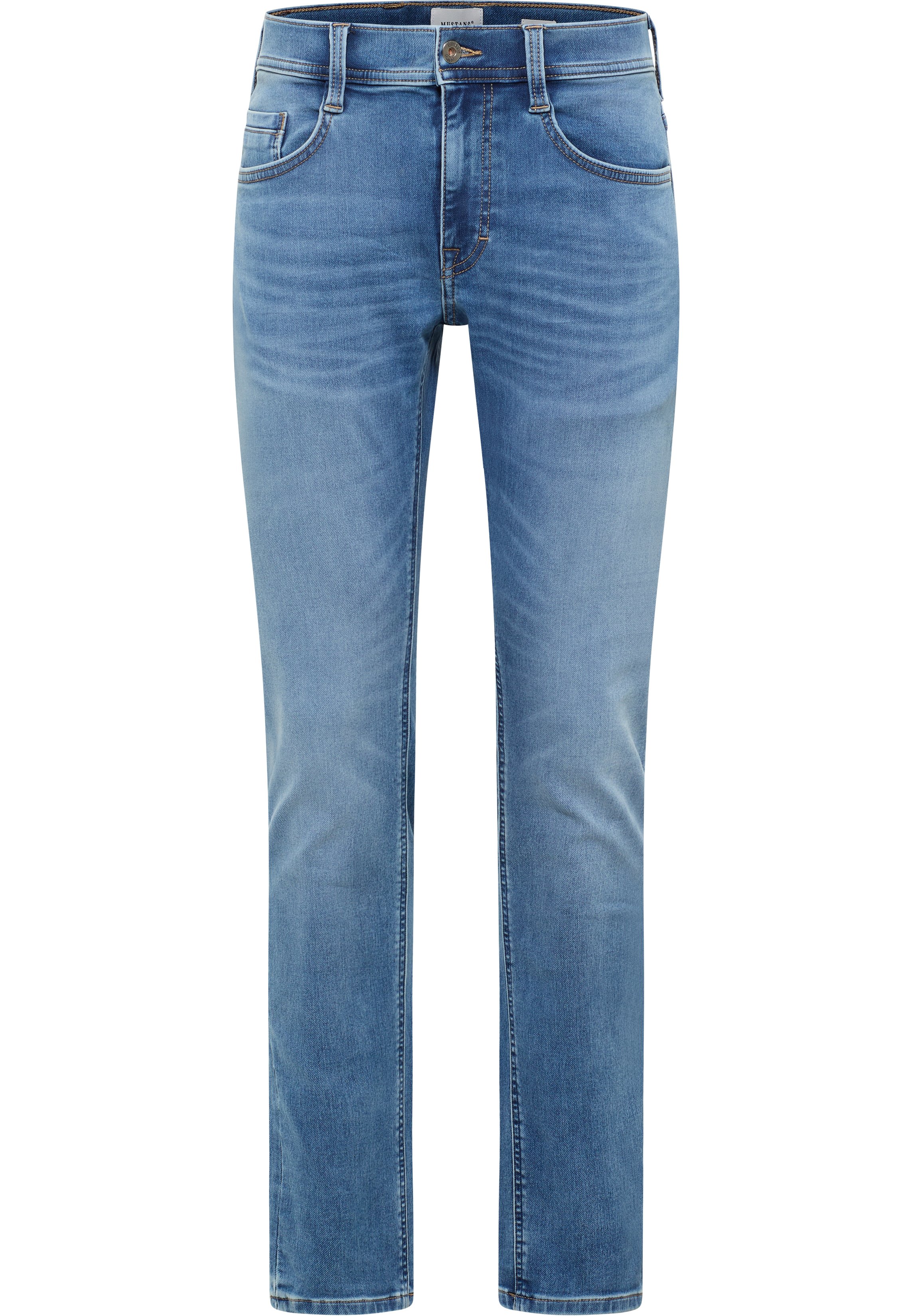 jeans,  hose,  denim,  mittelblau,  straight-leg