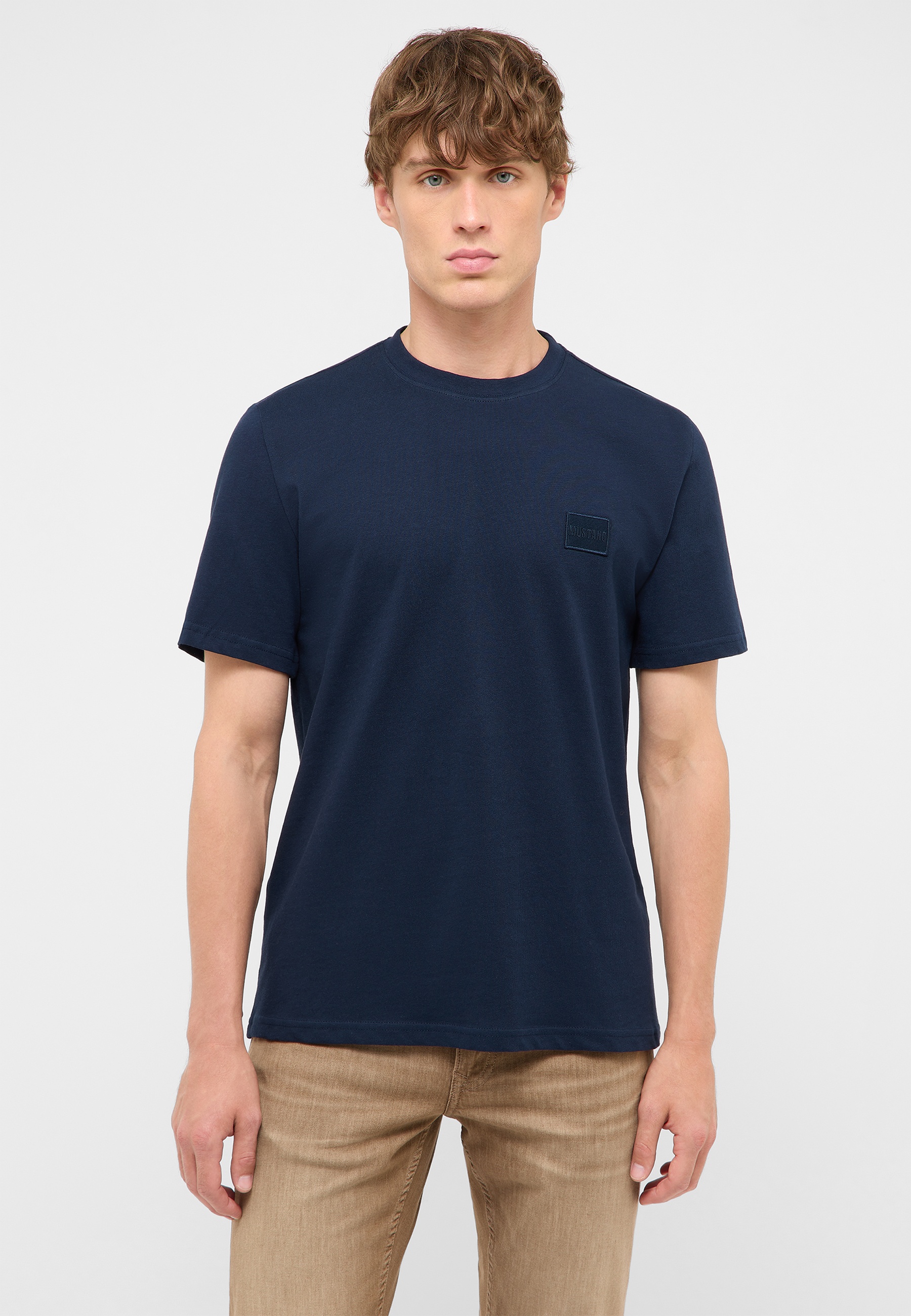 T-Shirt, Rundhals, Kurzarm, Marineblau, Unagedet