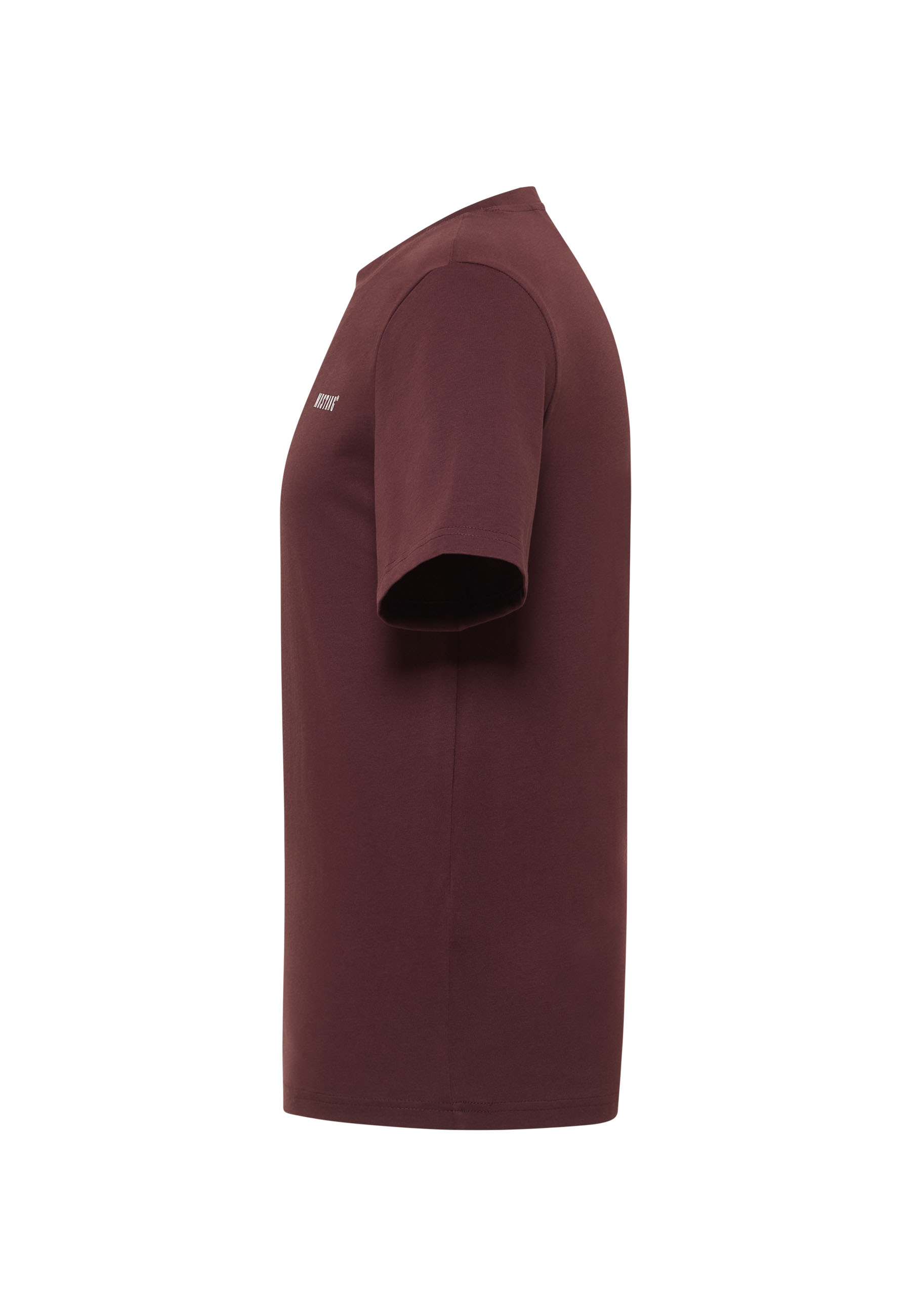 T-Shirt, Kurzarm, Uni, Burgundrot, Baumwolle