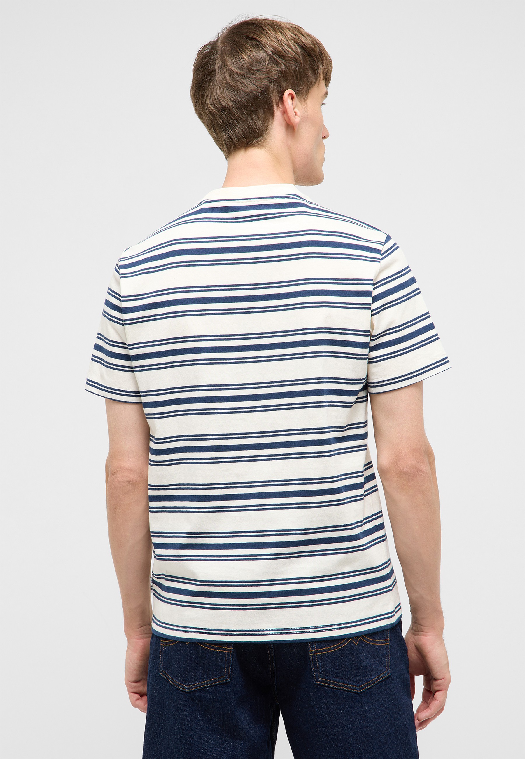 t-shirt, Streifen, Kurzarm, Rundhals, waagrechte Streifen