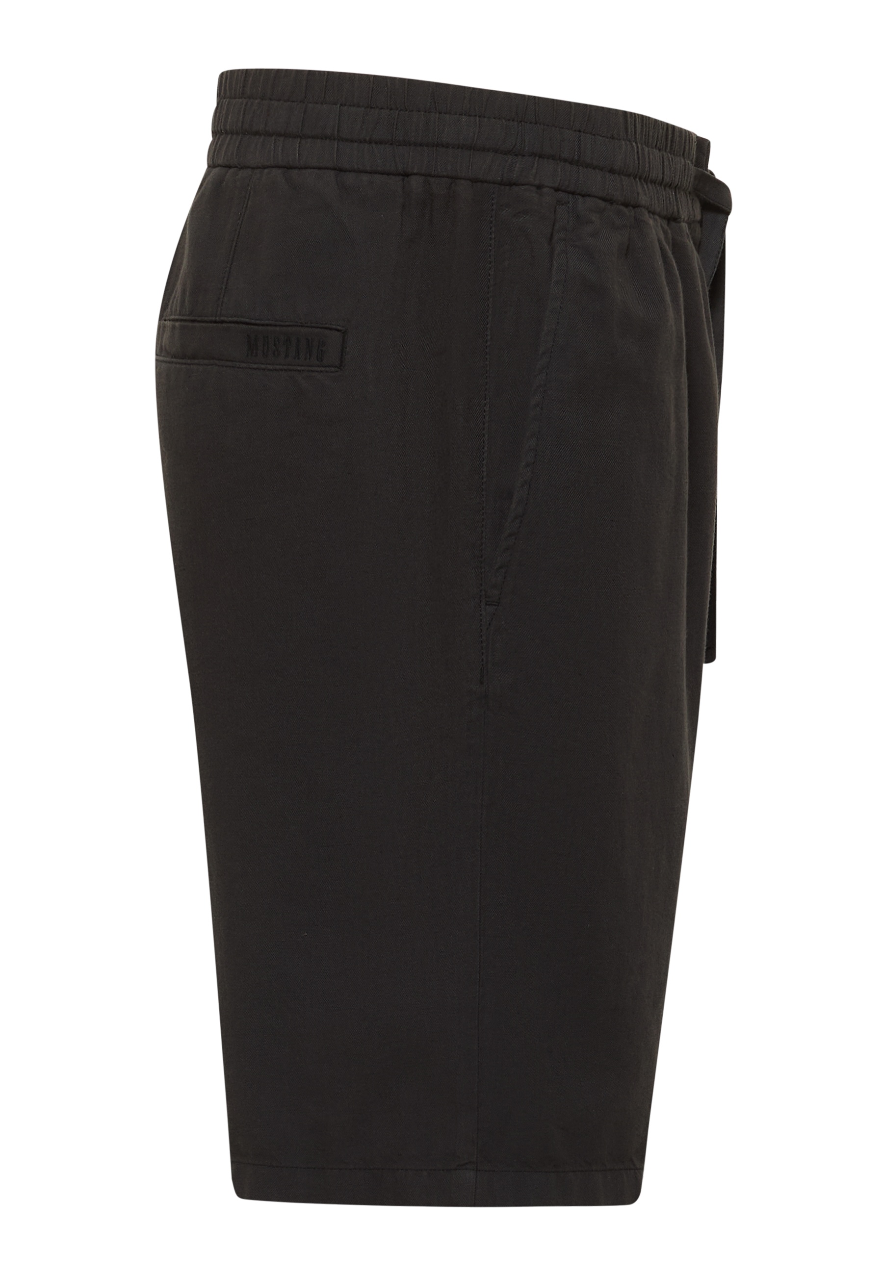 Shorts, Schwarz, Elastischer Bund, Gürtel, Kordel?