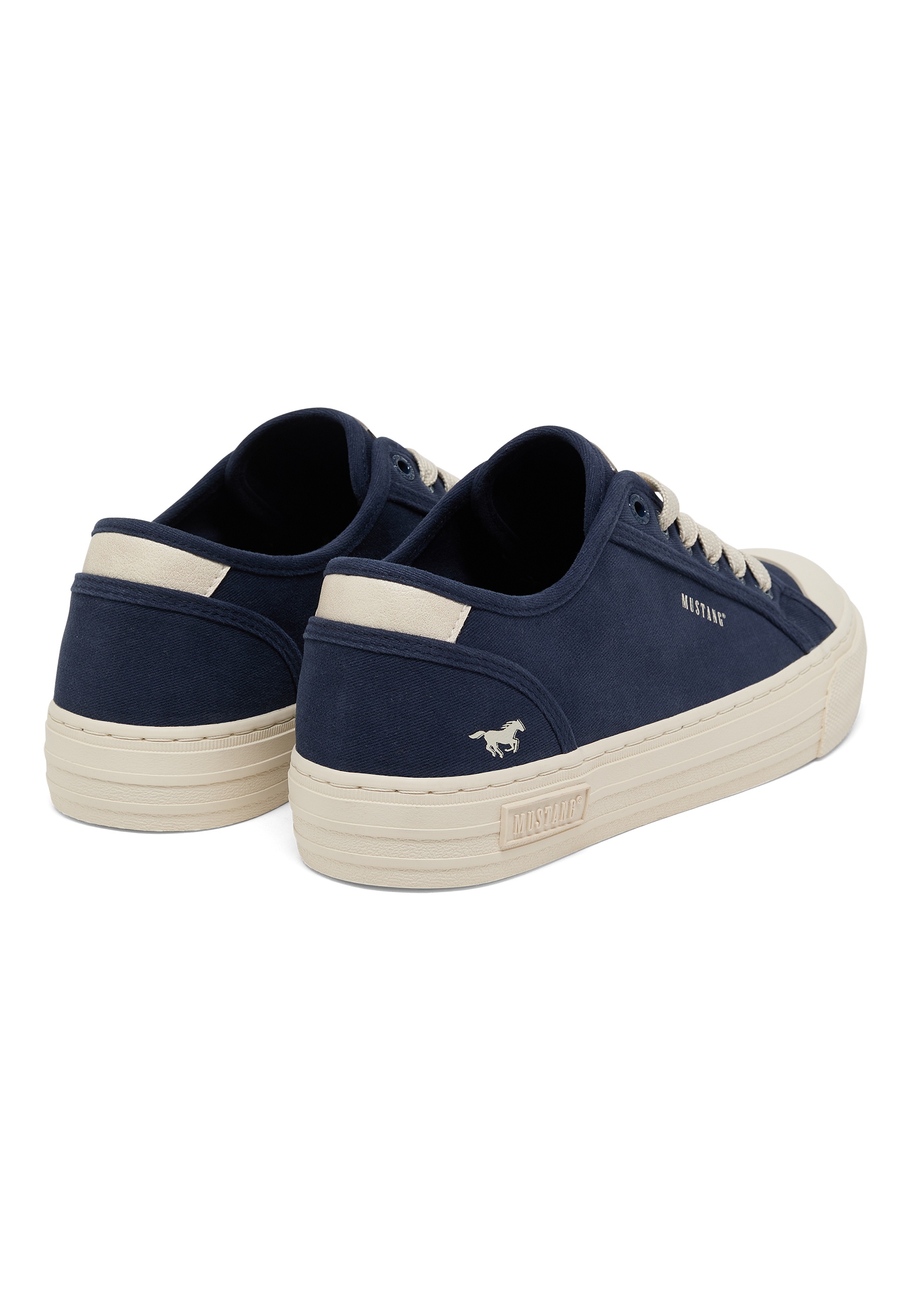 Sneaker, Navy, Canvas, Gummiabsatz, Hochgezogen