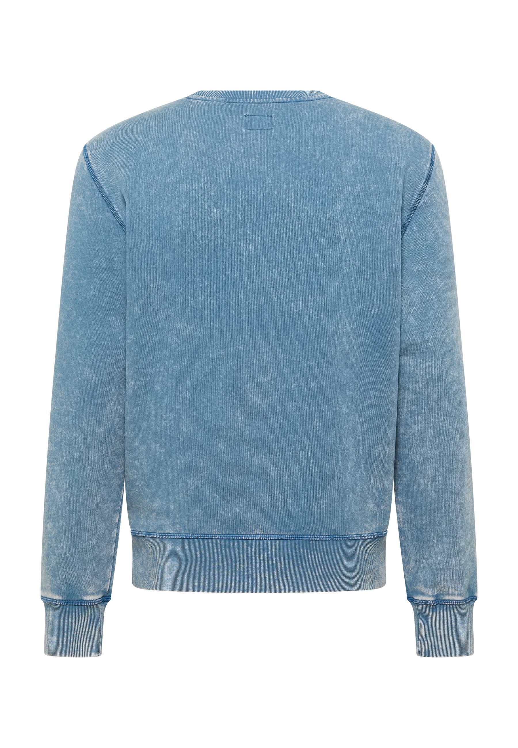 Sweatshirt, Denim, Blue, Long-sleeve, Crewneck