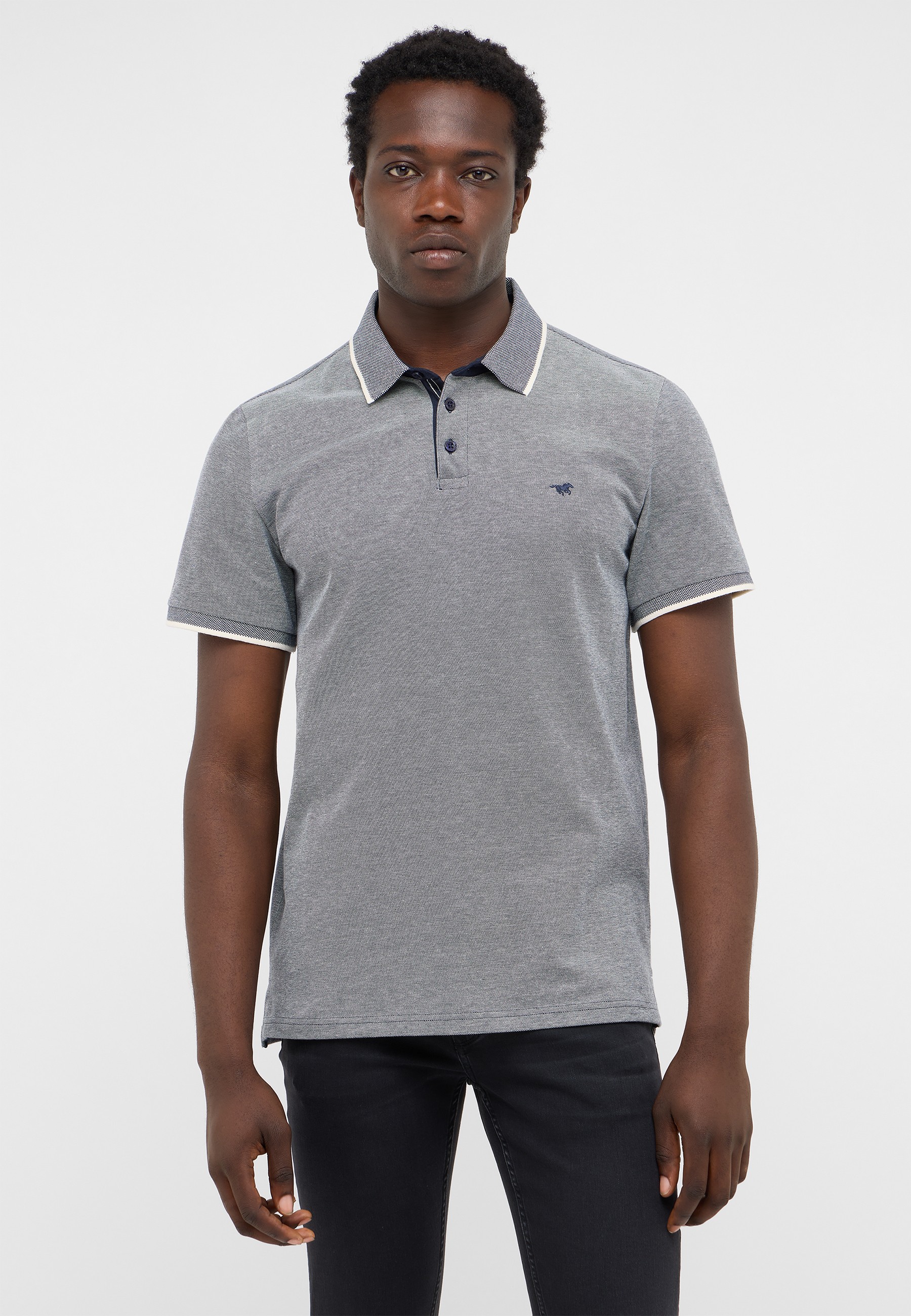 polo shirt, polo, kurzarm, grau, kontrastnaht