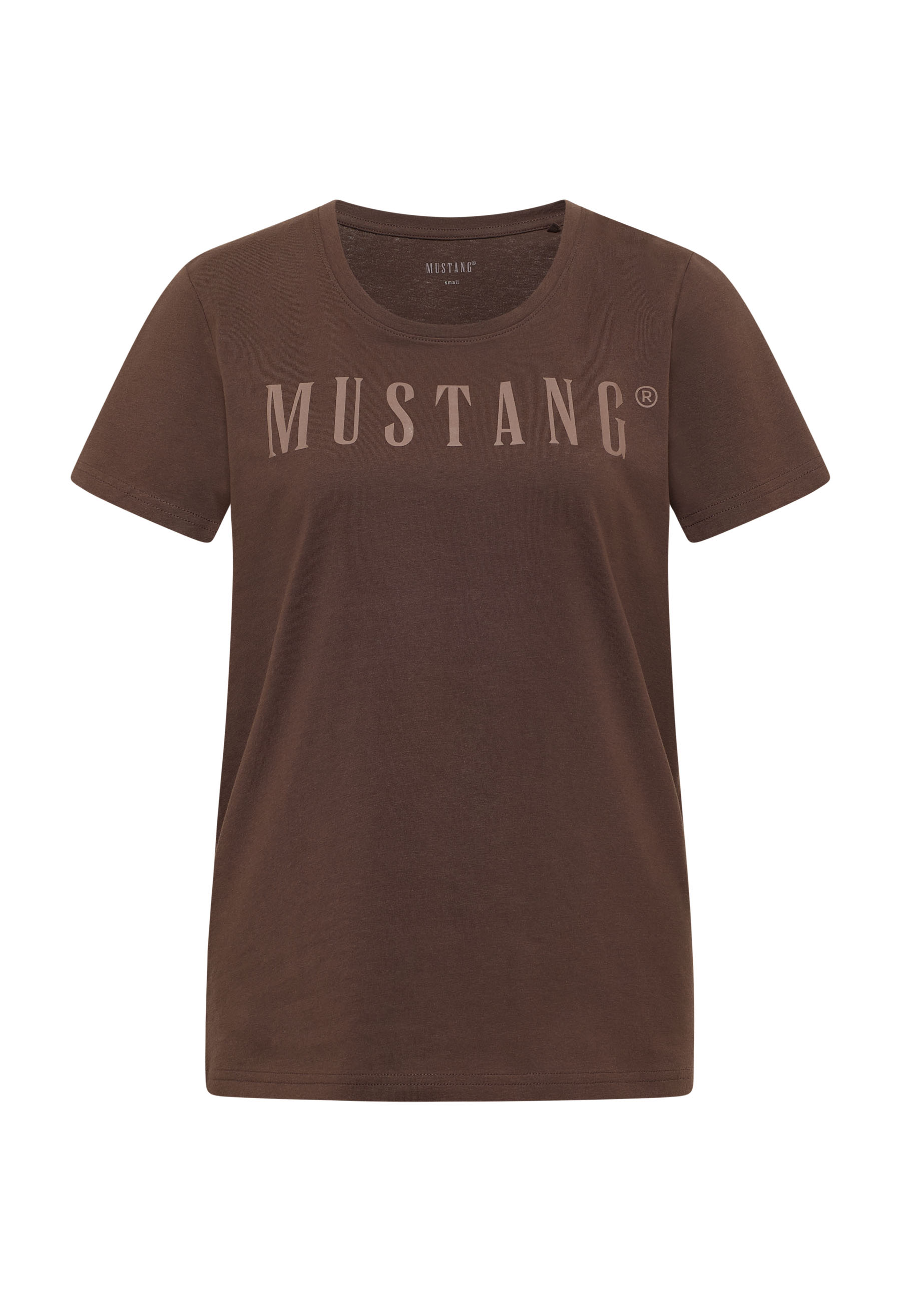 Tee, T-Shirt, braun, Kurzarm, Mustang