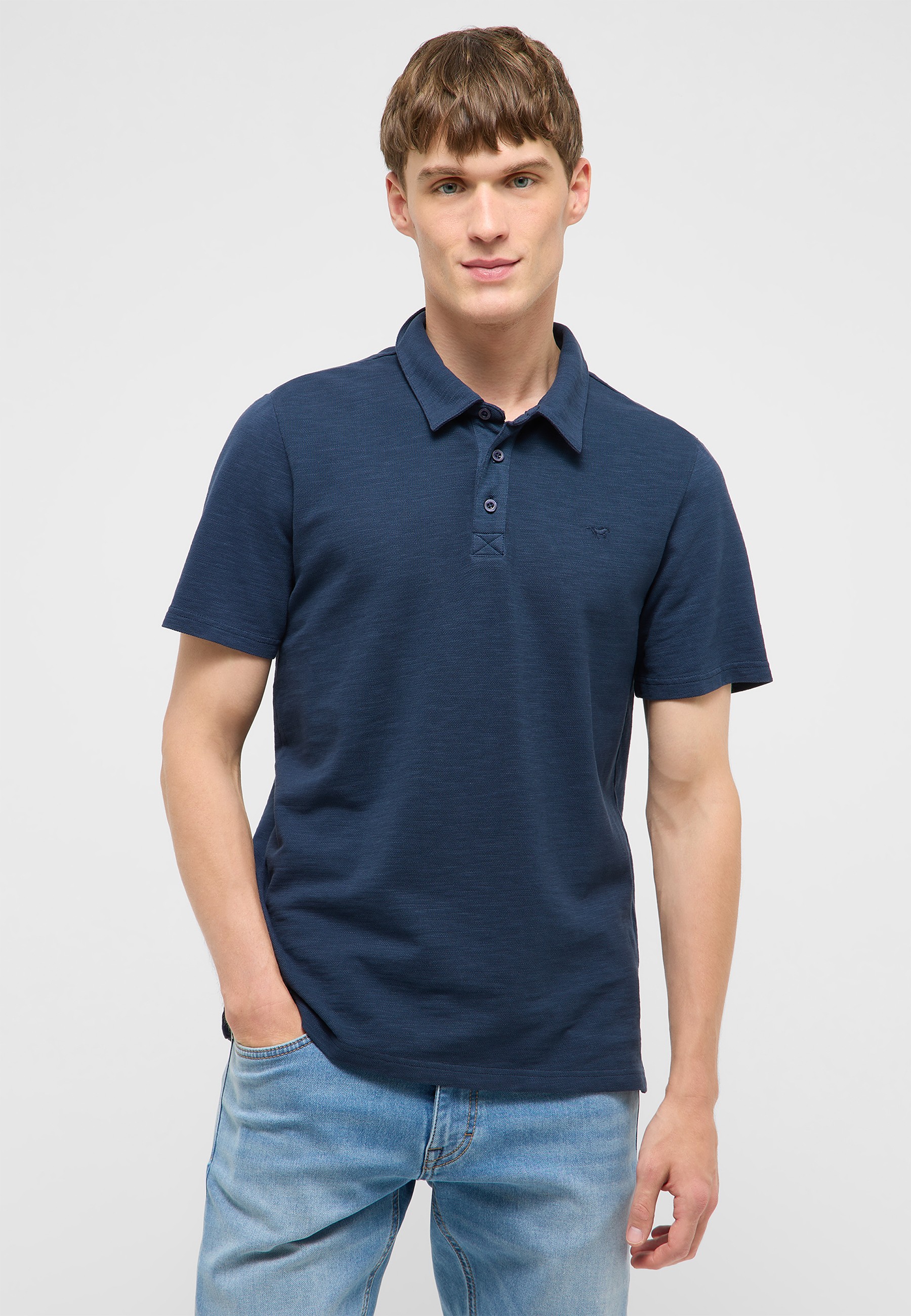 Polohemden, Kurzarm, Navy, Polo, Strickpolo