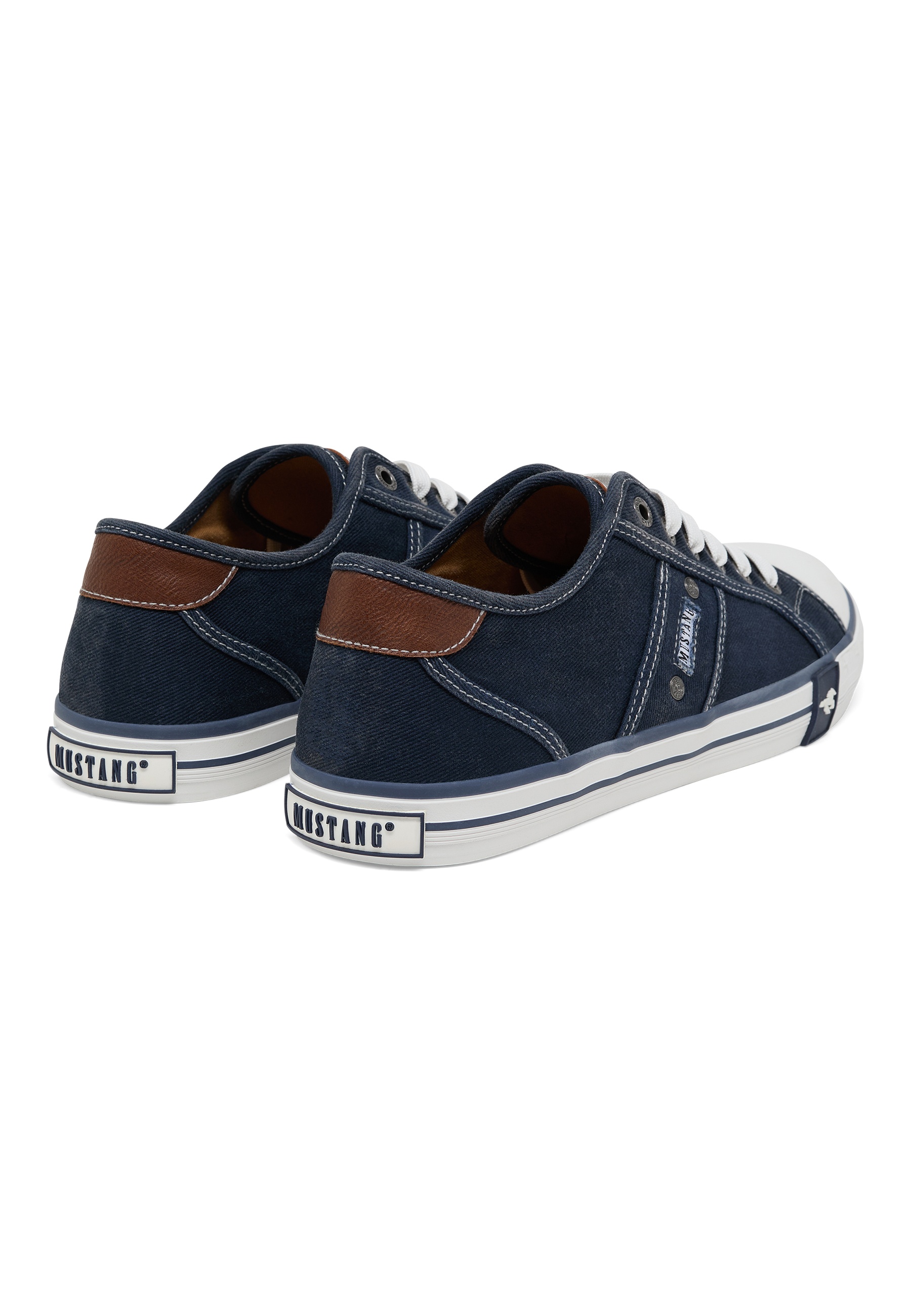 Sneaker, Canvas, Blau, Weiche Sohle, Brauner Fersenpatch