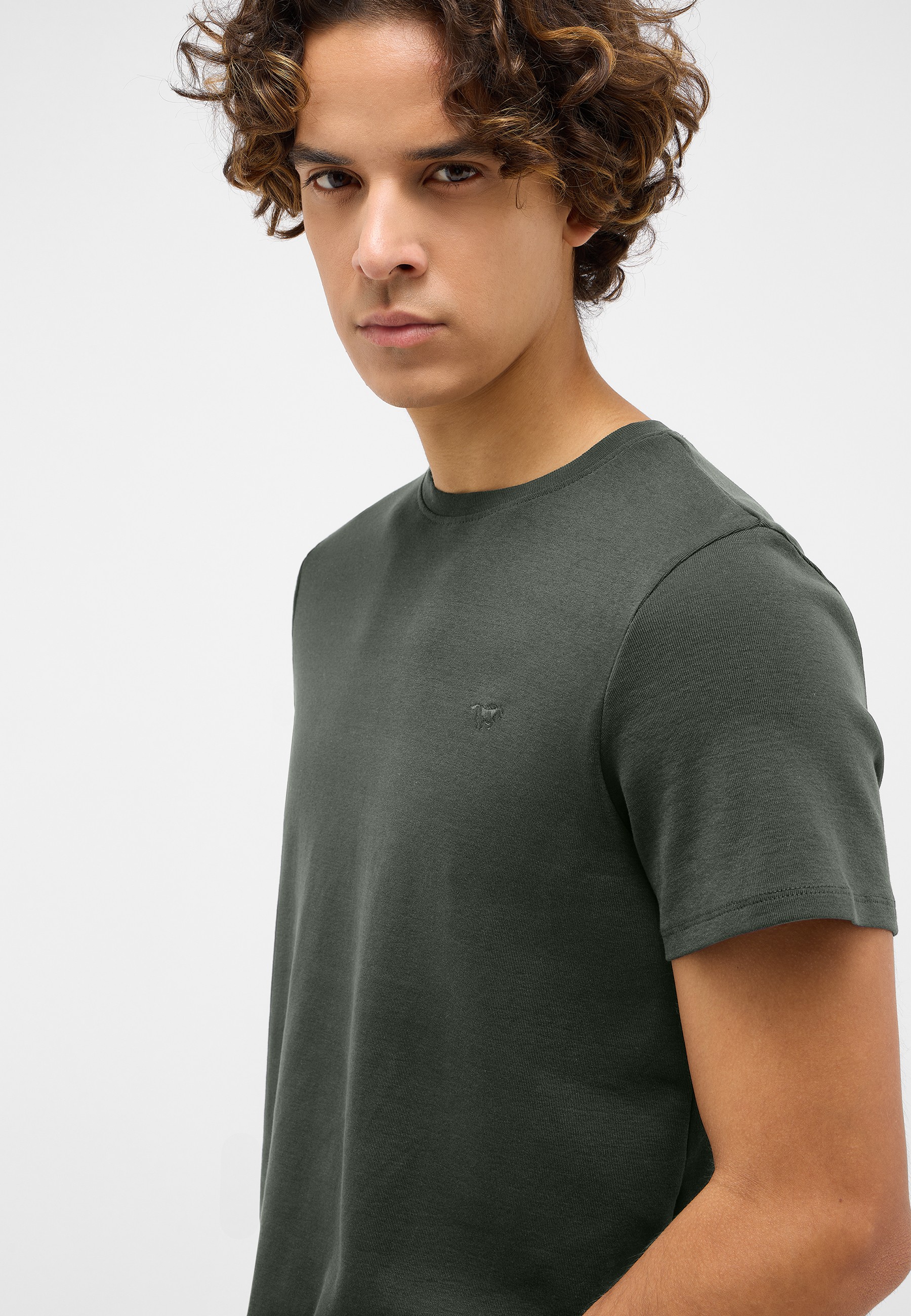 Tee, T-Shirt, Kurzarm, uni, militärgrün