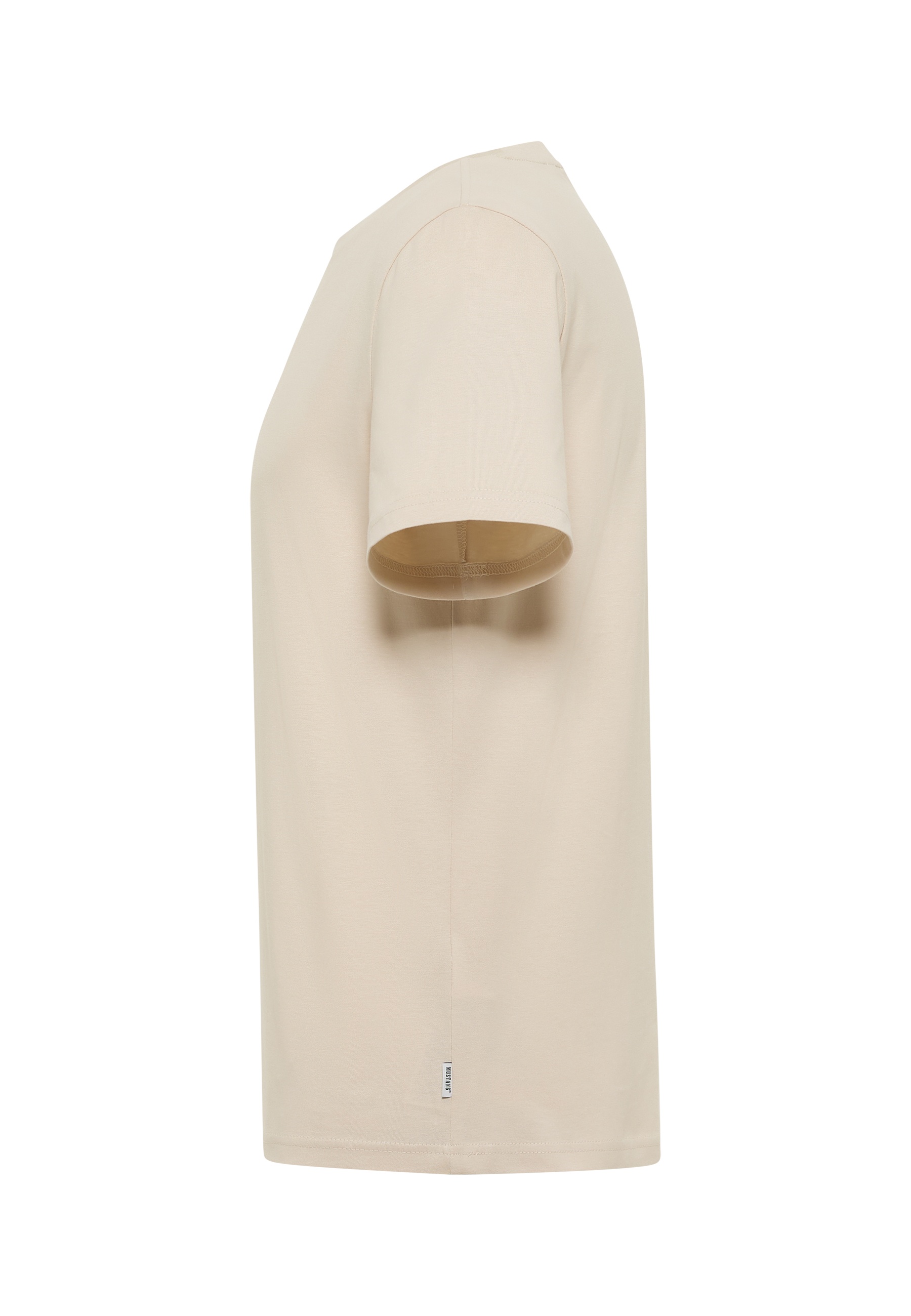 beige, T-Shirt, Kurzarm, runde Naht, Basisoberteil