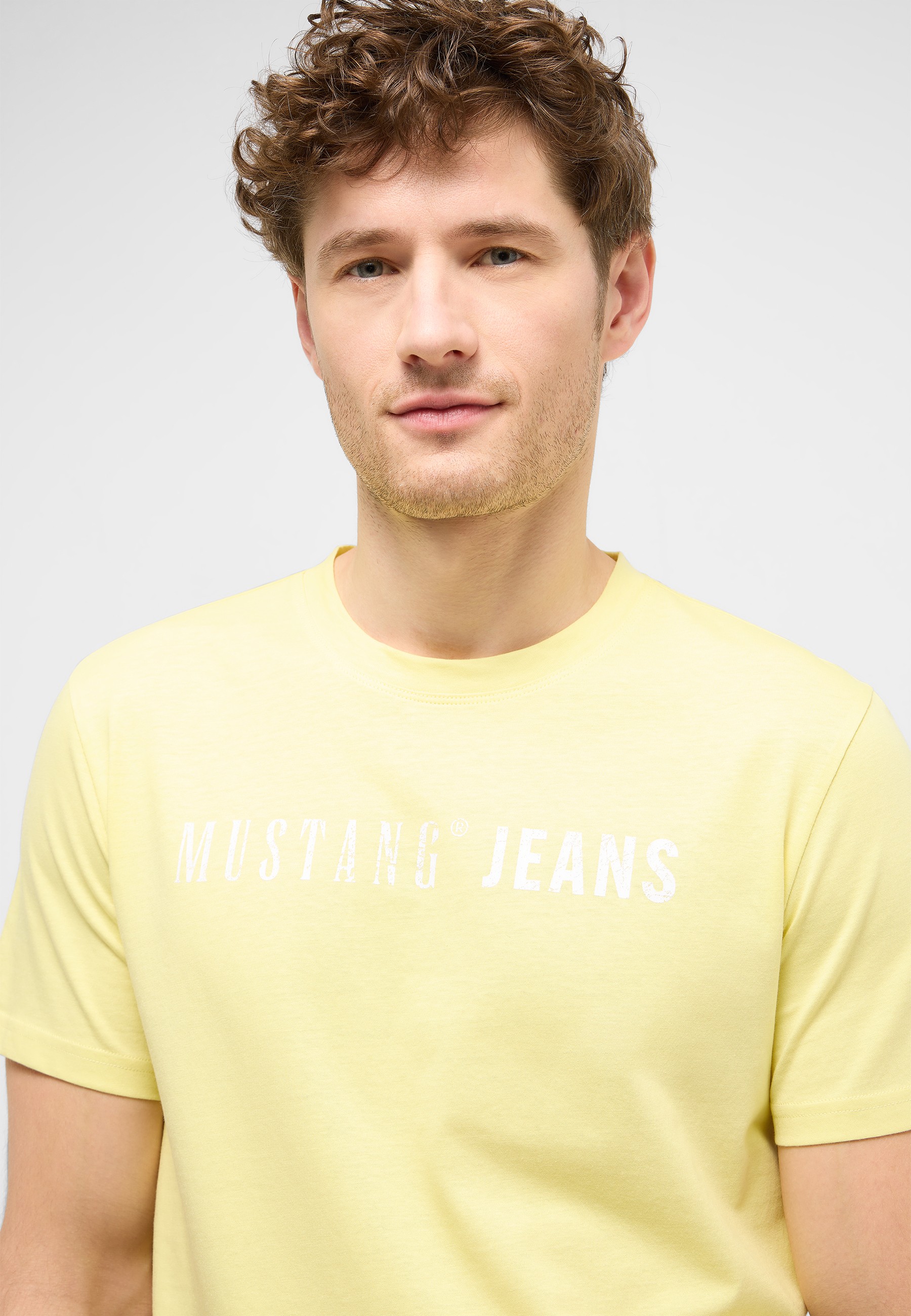 T-Shirt, Kurzarm, Gelb, Print, Casual