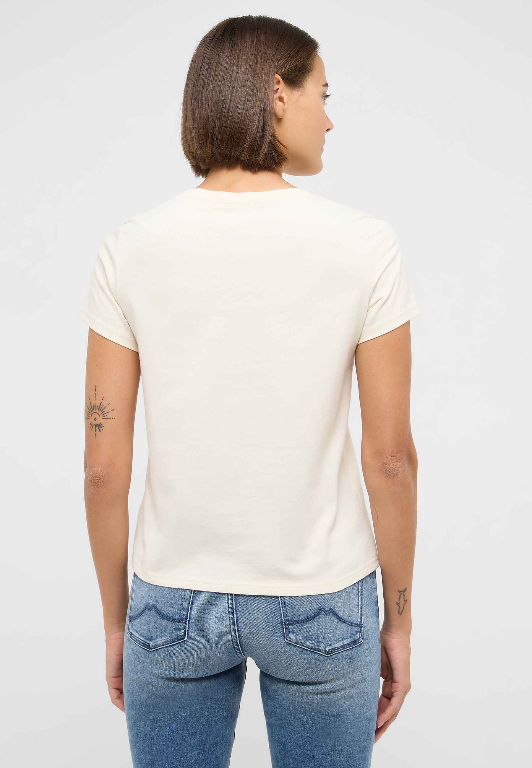 T-shirt, Jeans, Person, Kopf, Gesicht