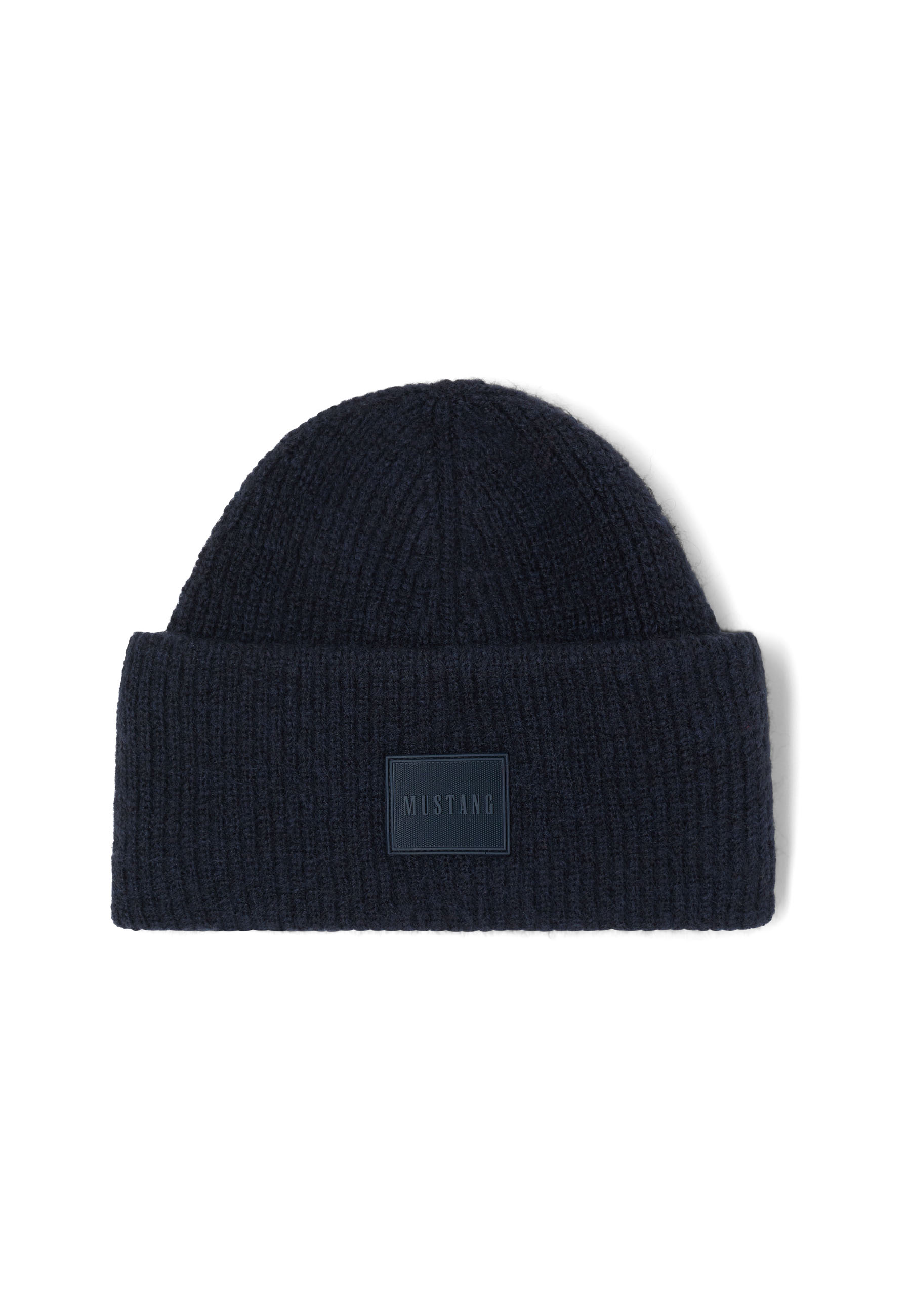 Mütze, Beanie, Knit, Navy, Patch-Logo