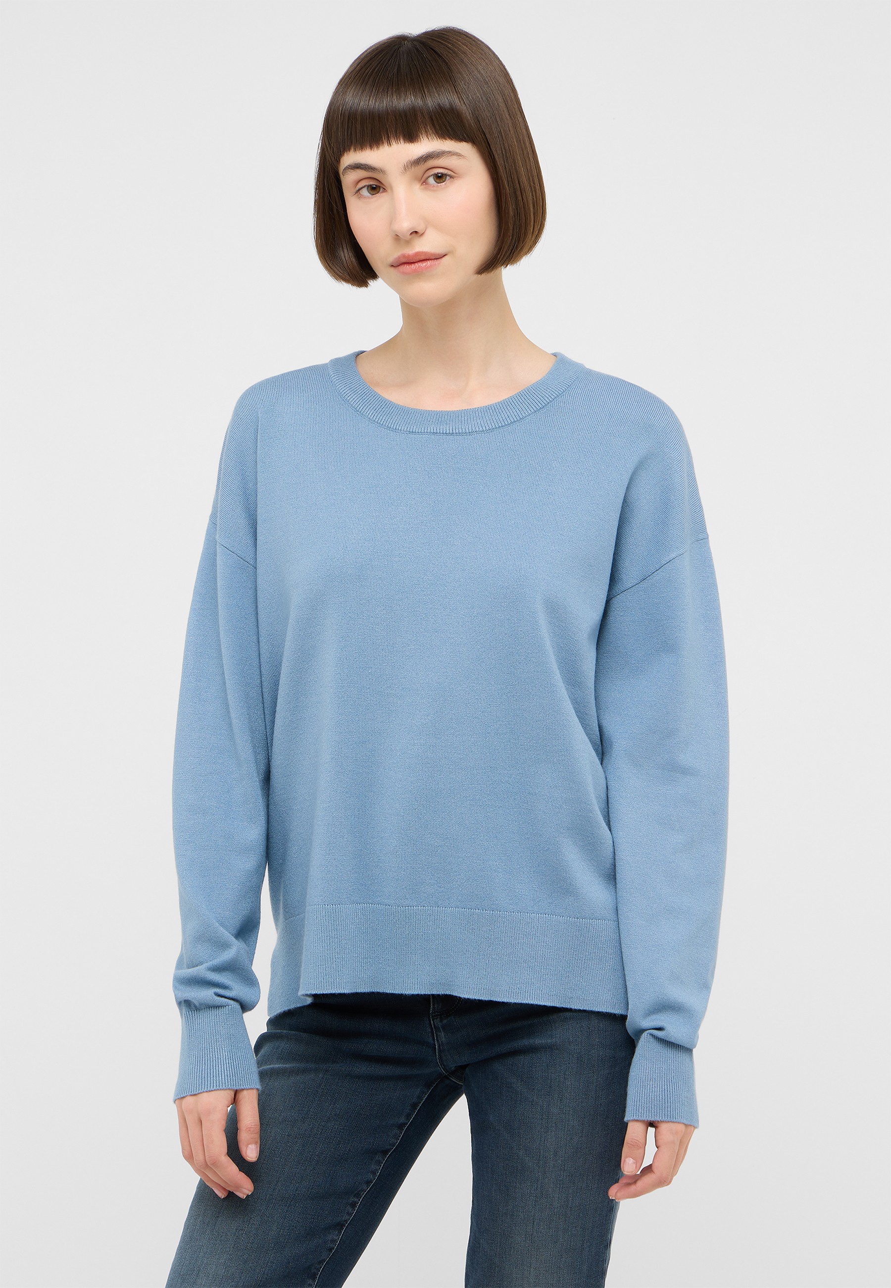 Pullover, Pullover, Blau, Langarm, Rundhals