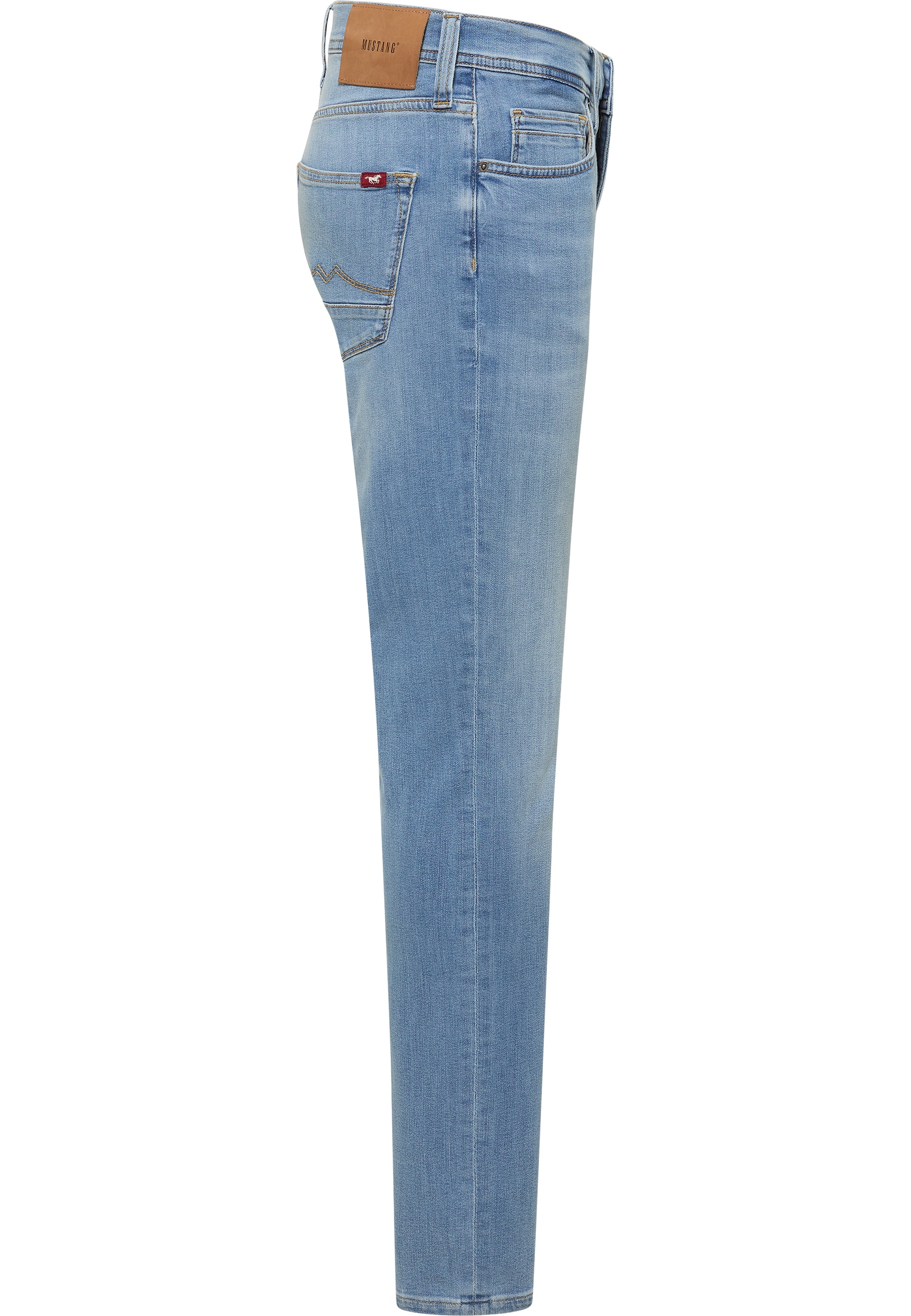 jeans, Denim, straight leg, hellblau, Taschenverzierung