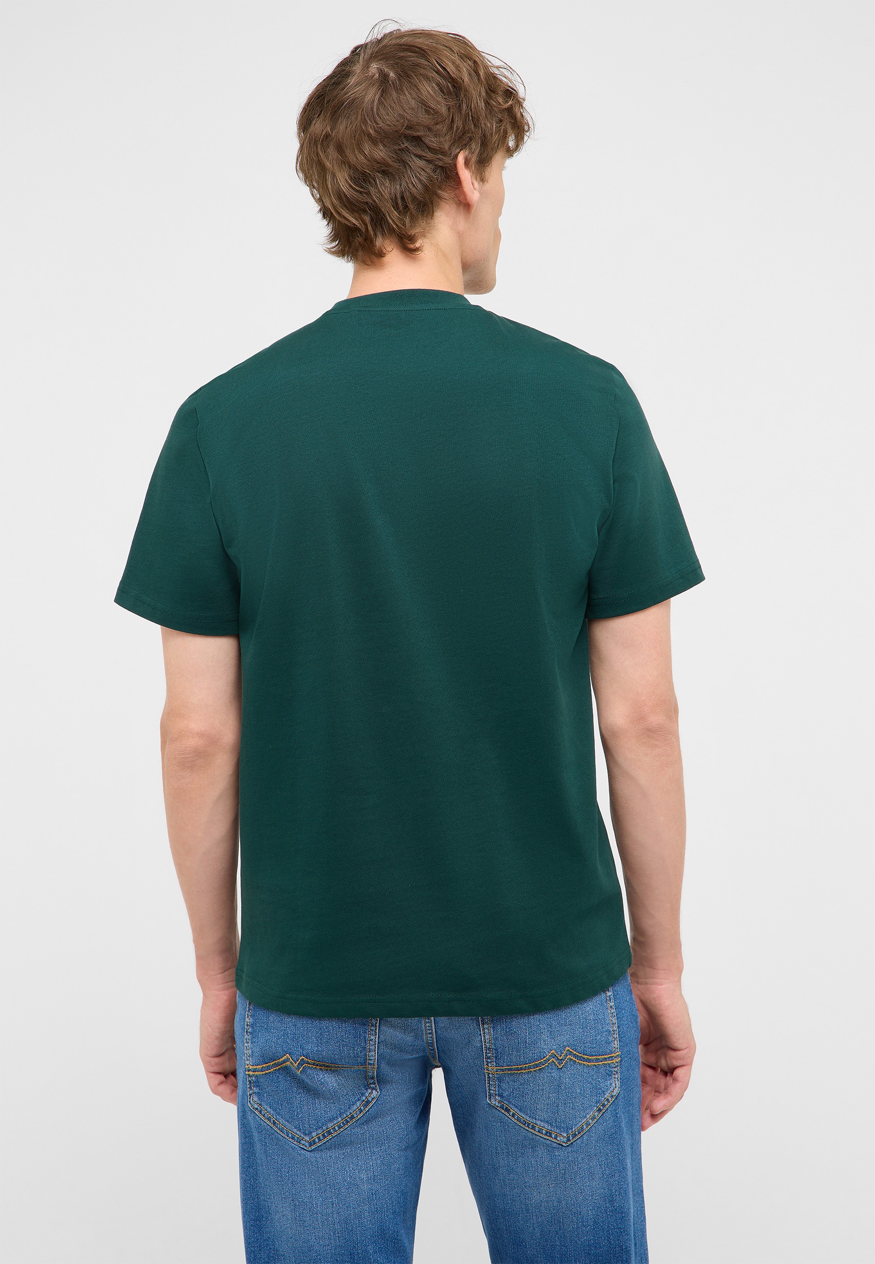 T-Shirt, Kurzarm, Uni, Baumwolle, Grün