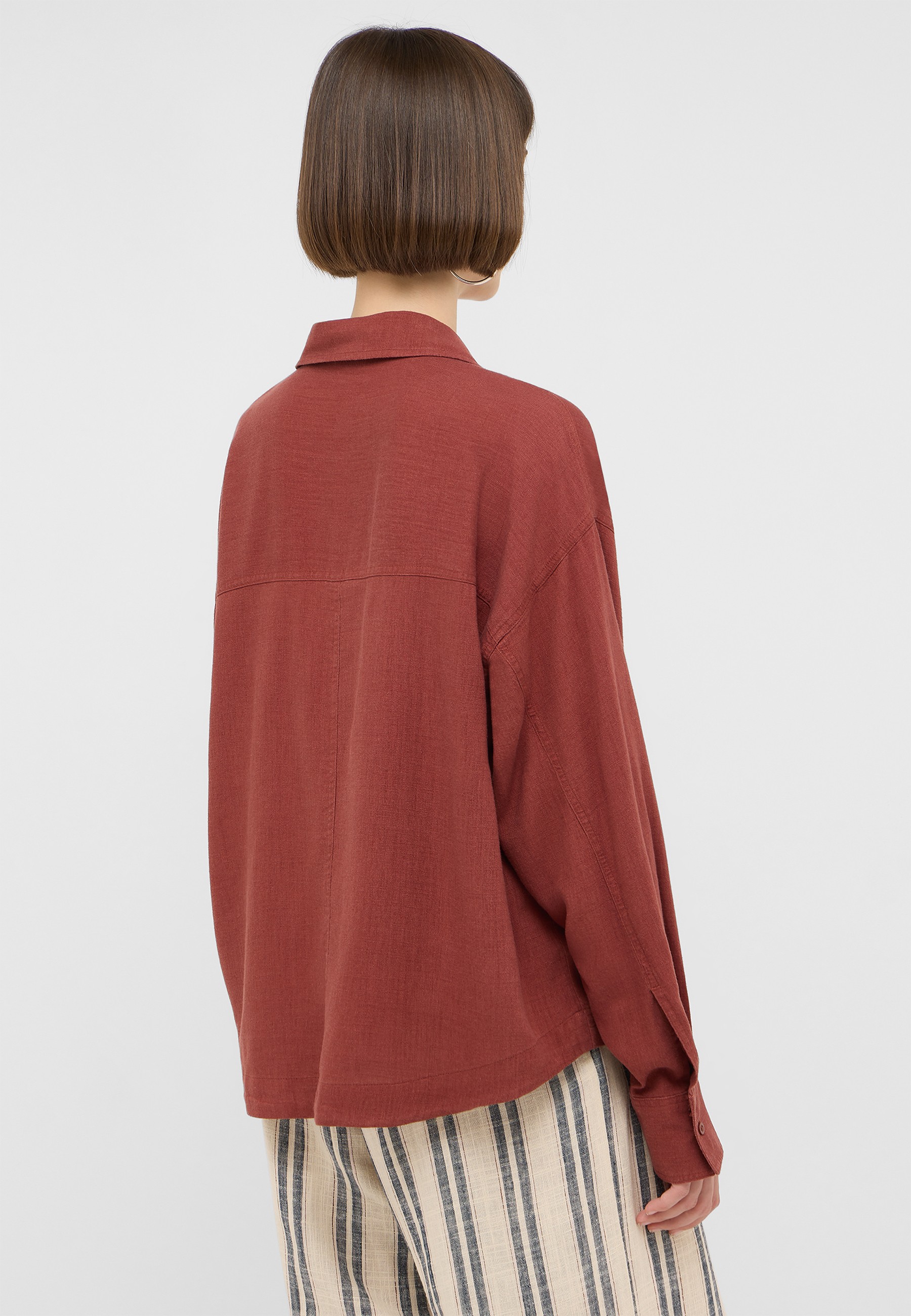 Hemd, Oversize, Kragen, Langarm, Hemdback