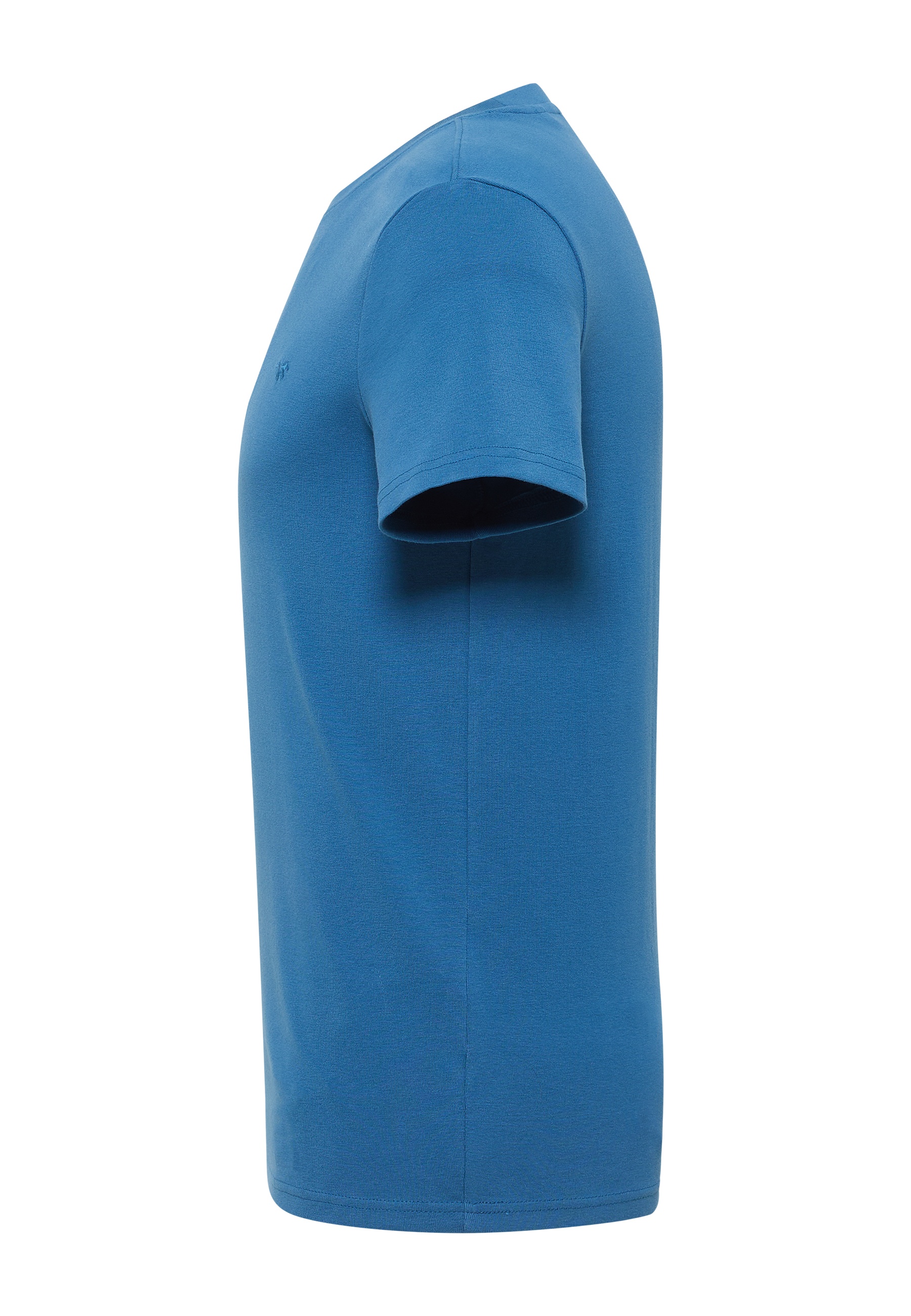 T-Shirt, Kurzarm, Uni, Baumwolle, blau