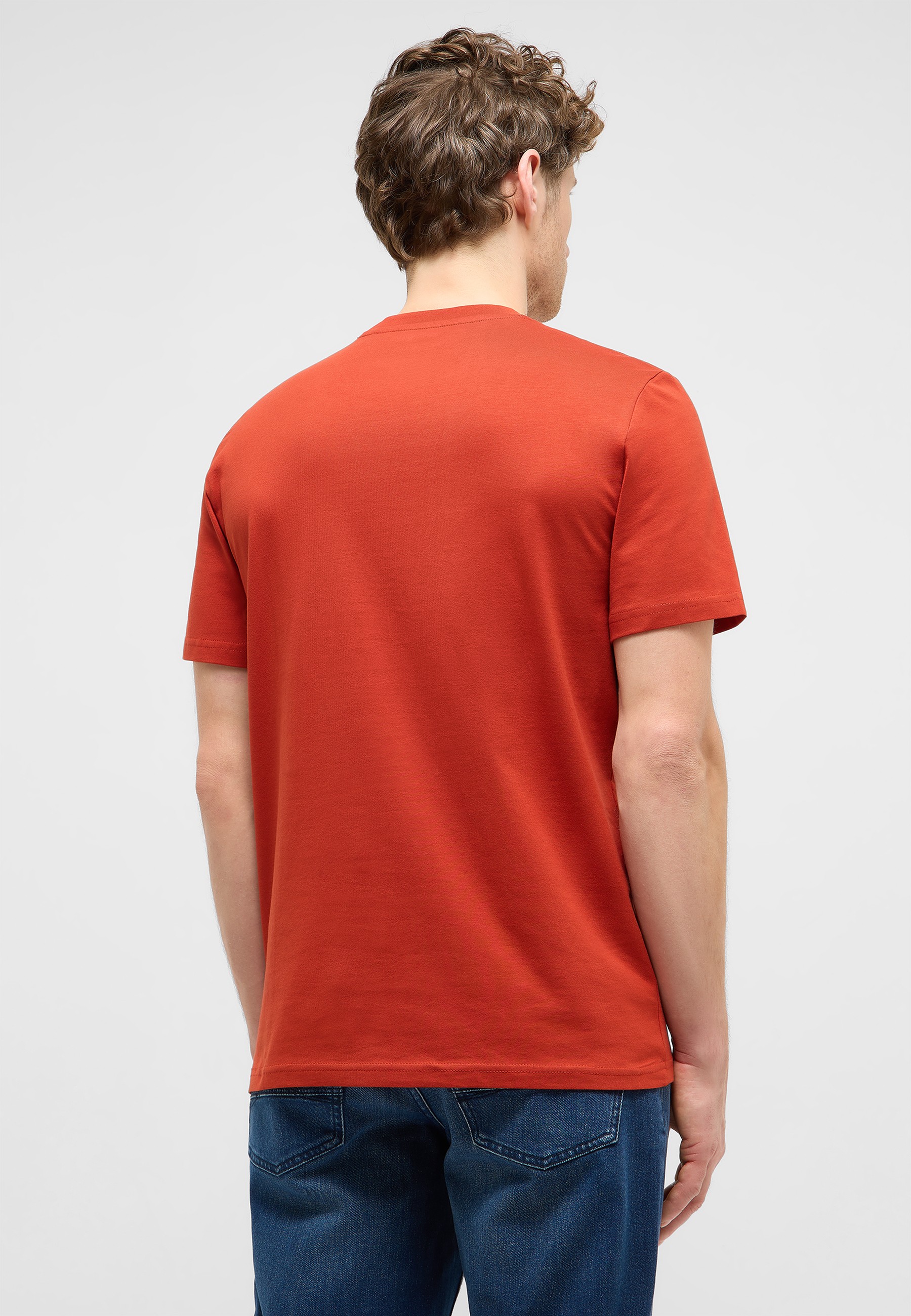 T-Shirt, Kurzarm, Rundhals, Uni-Farbe, Rot