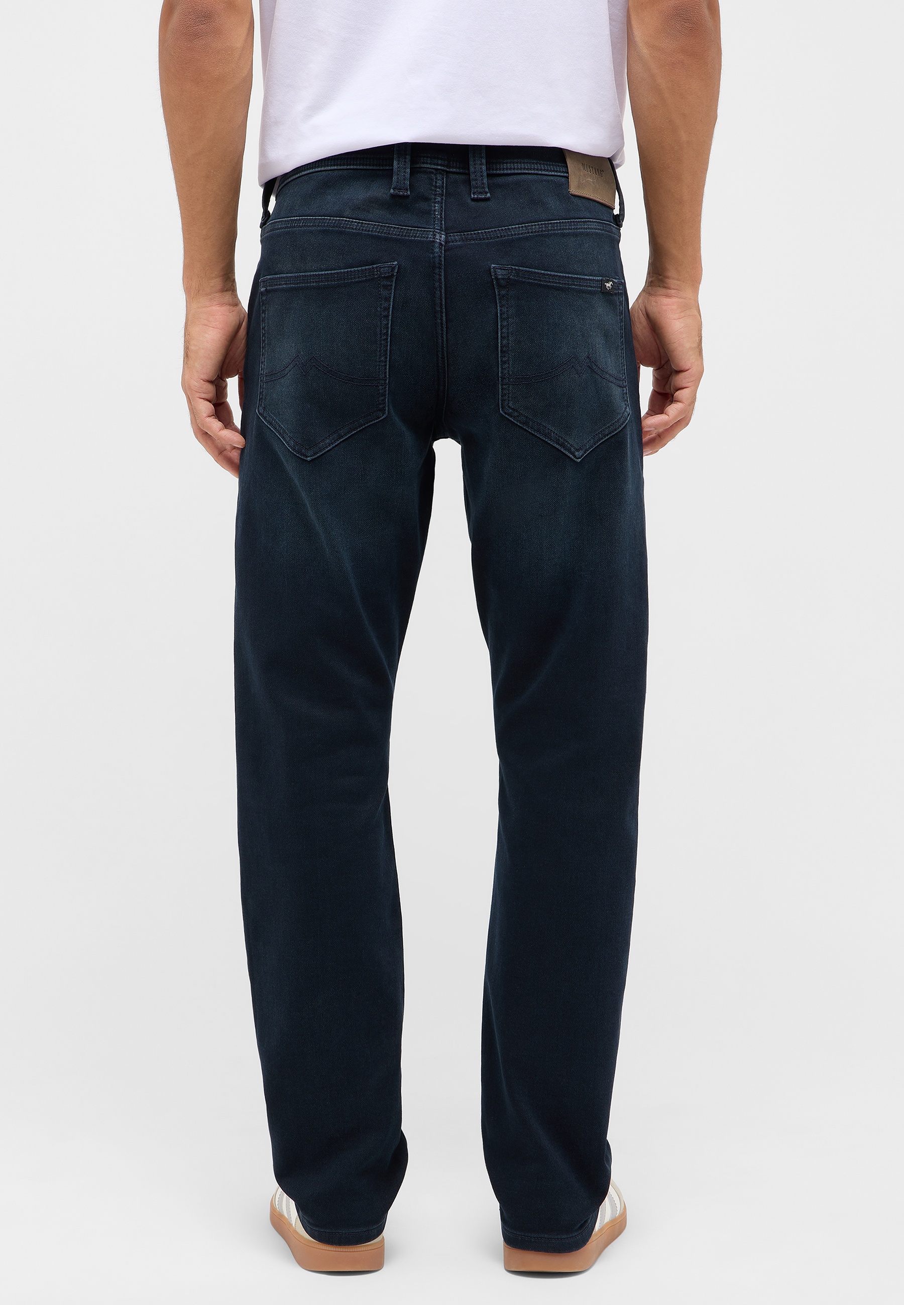 Hose, Jeans, Backpockets, Dunkelblau, Baumwolle