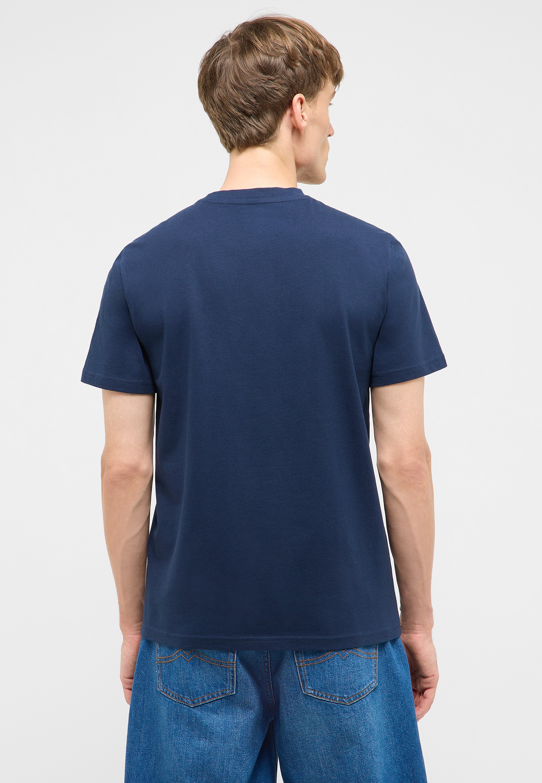 T-Shirt, Kurzarm, Rundhals, Uni-Farbe, Rückansicht