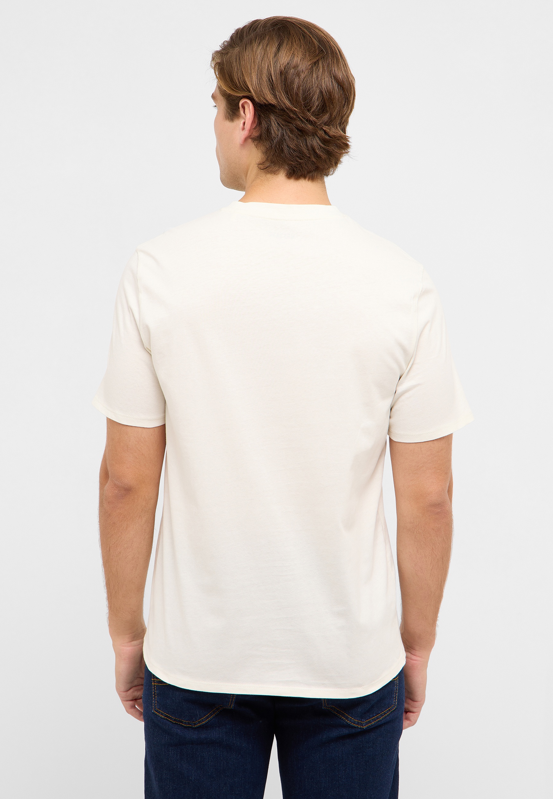 T-Shirt, Crewneck, Kurzarm, Einfarbig, Beige