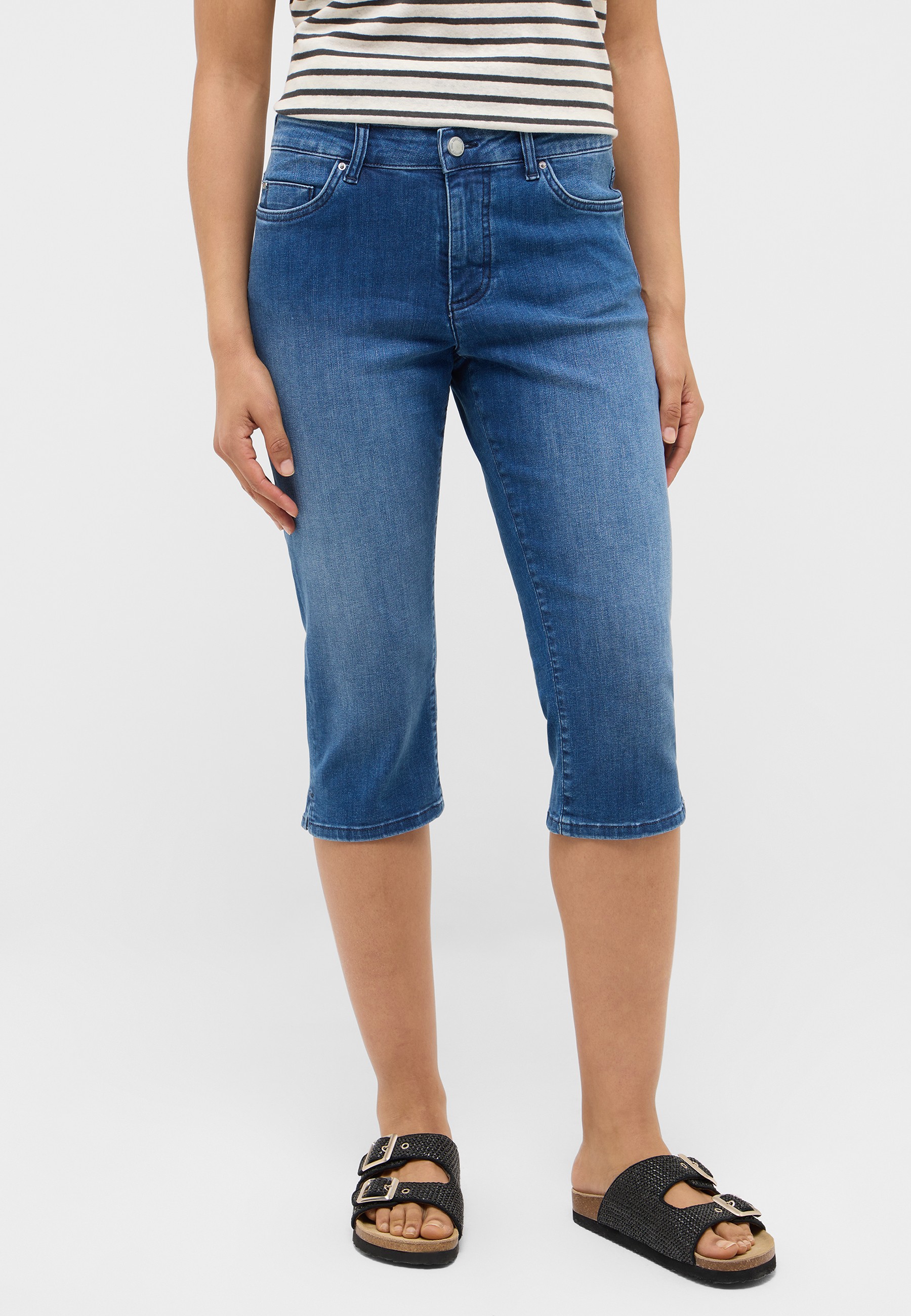 Jeans, Capri-Hose, Mid-Rise, Denim, Cropped length