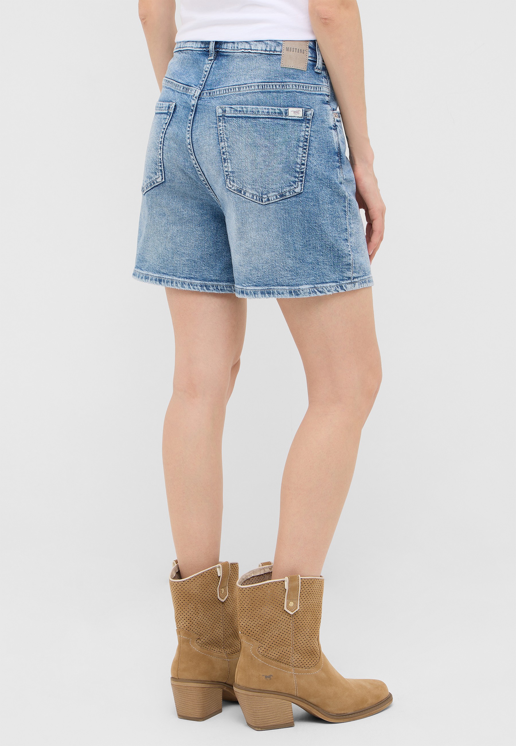 jeansshorts, denim, backside, pocket, midblue