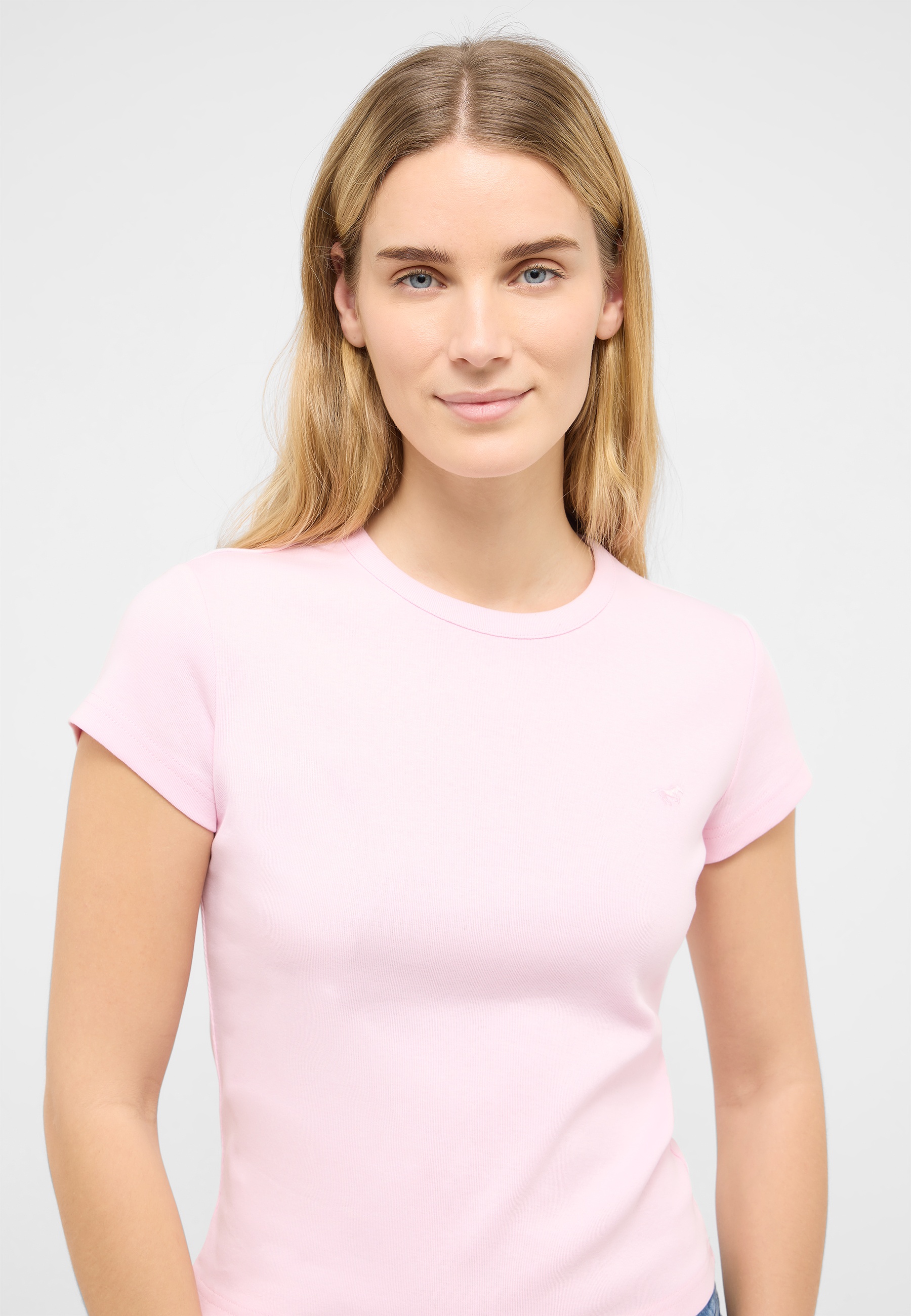 t-shirt, pink, kurzarm, rundhals, damen