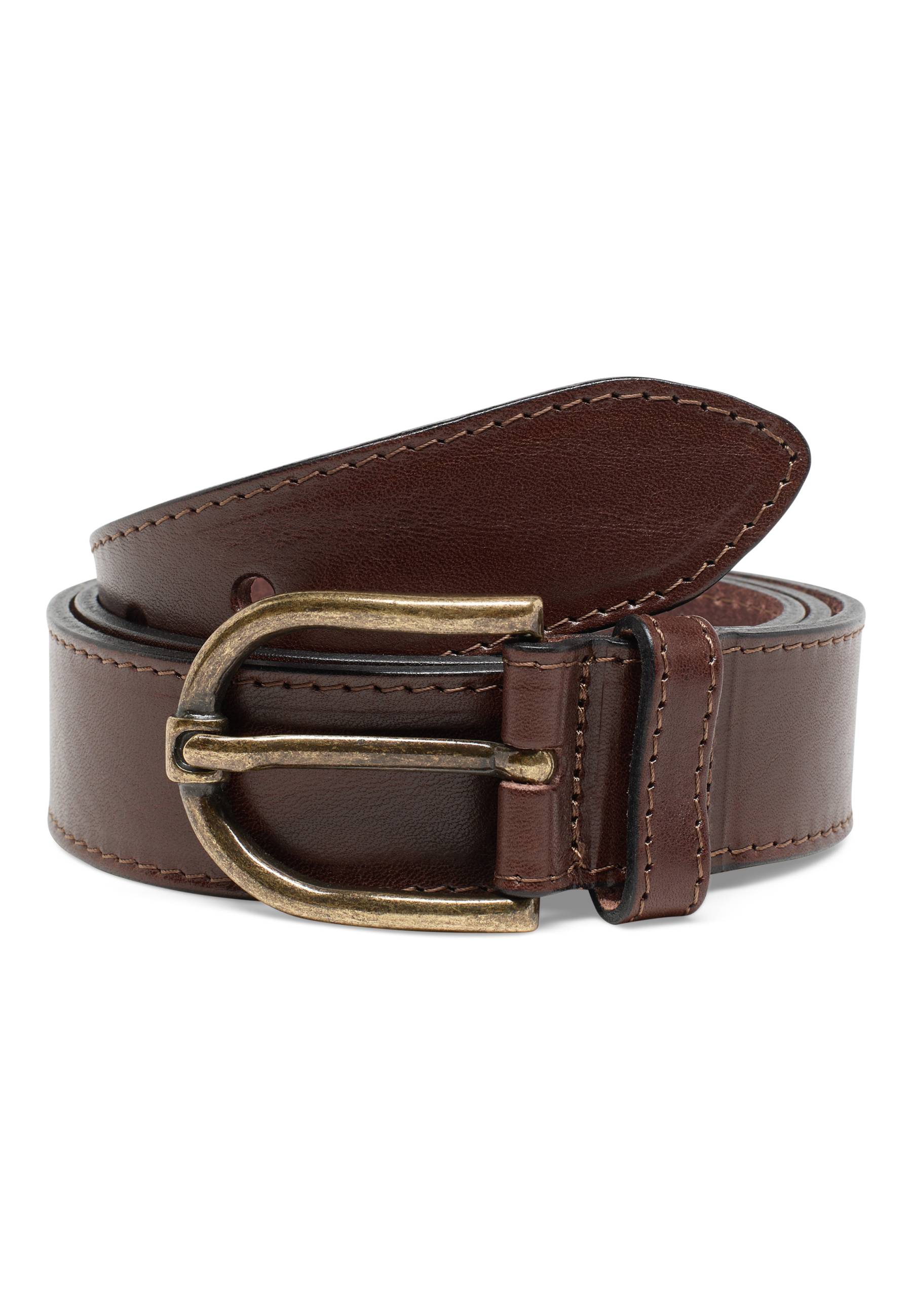 Mustang Damen Gürtel Vollleder, dunkelbraun