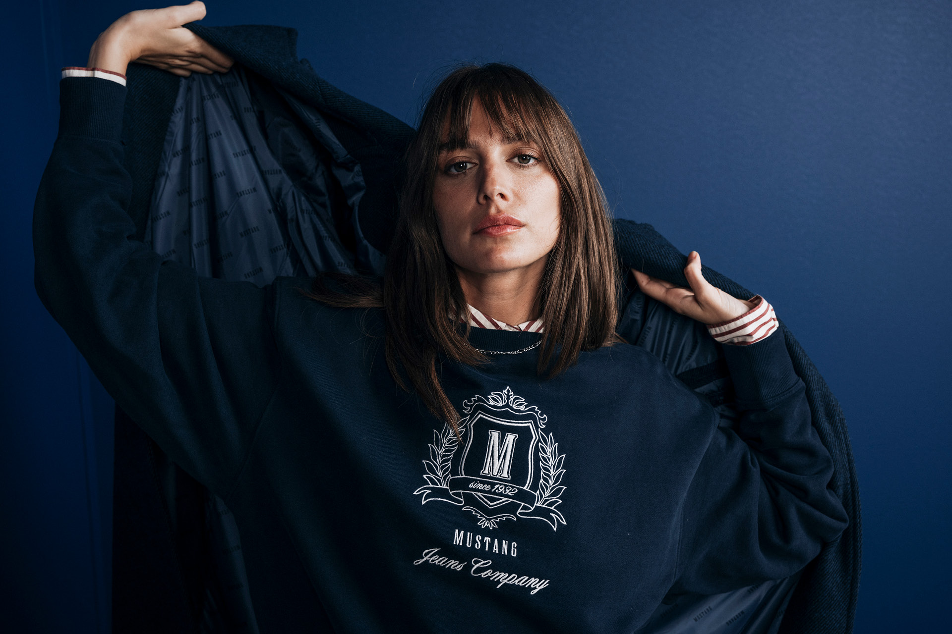 Hoodie, Pullover, Marineblau, Logo, Jacke