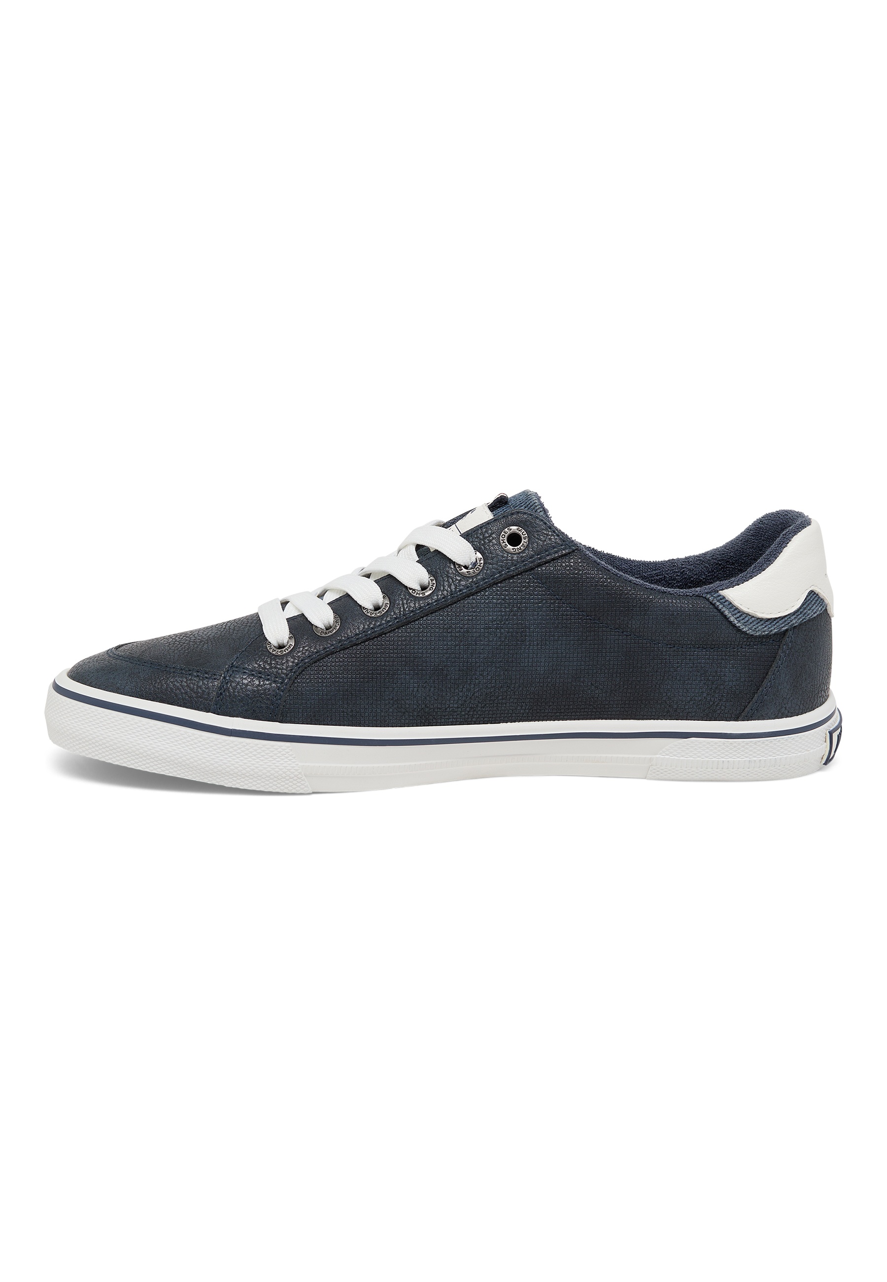 Sneaker, Lederschuh, Kunstleder, Navy, Schnürschuh
