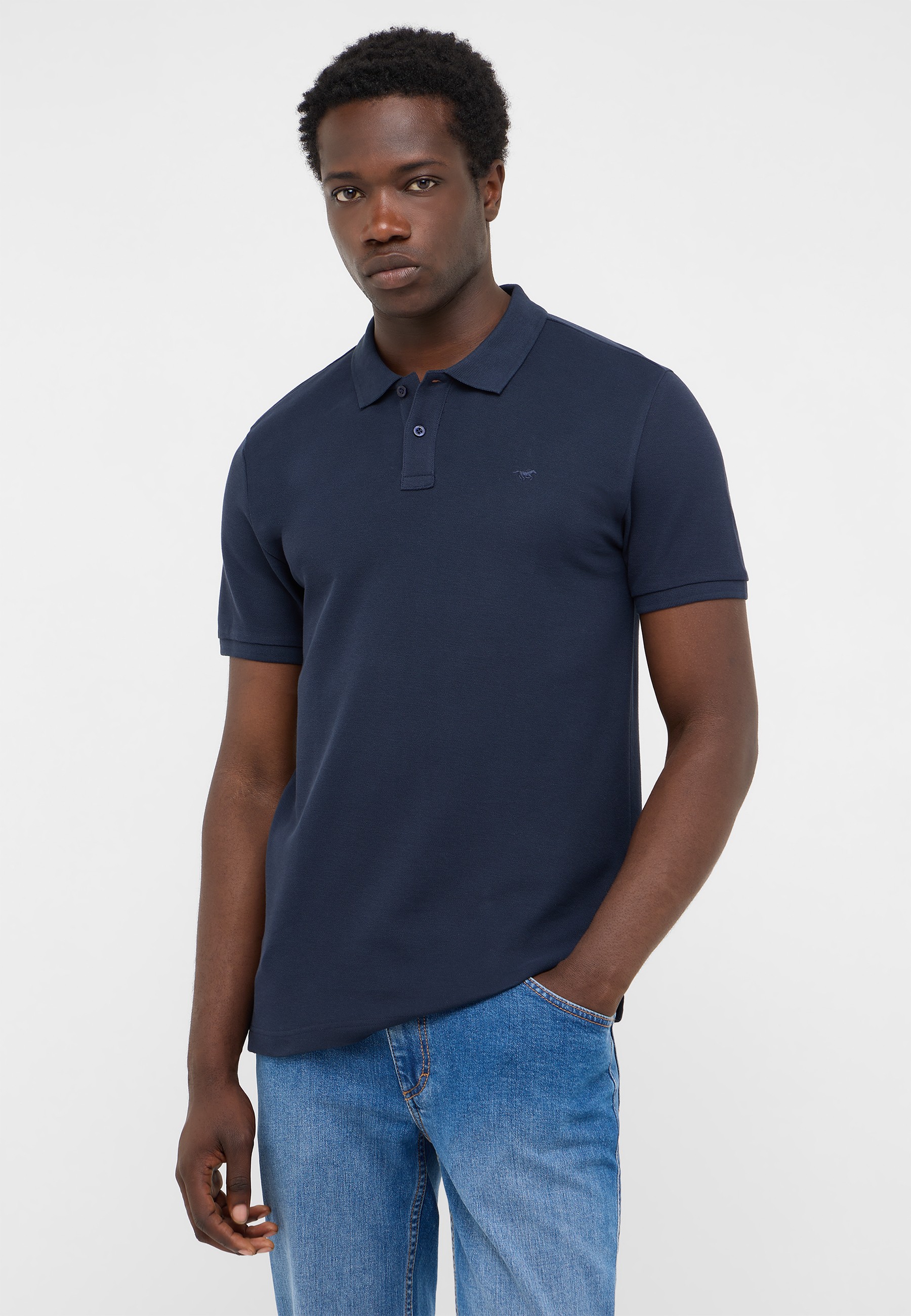 Poloshirt, Navy Polo, Kurzarm, Baumwoll-Poloshirt, Uni-Farbe