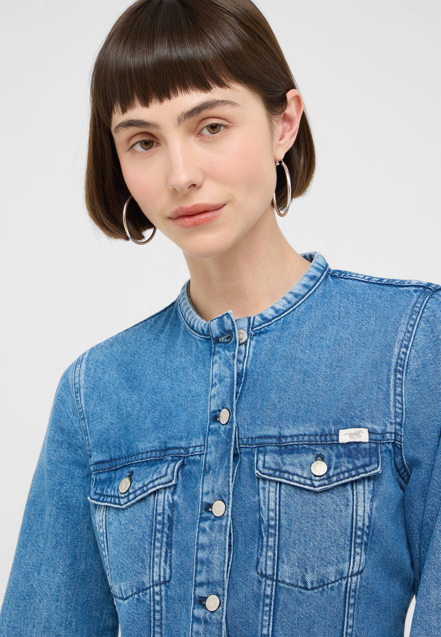 denim, Jeansjacke, blau, knöpfe, Taschen