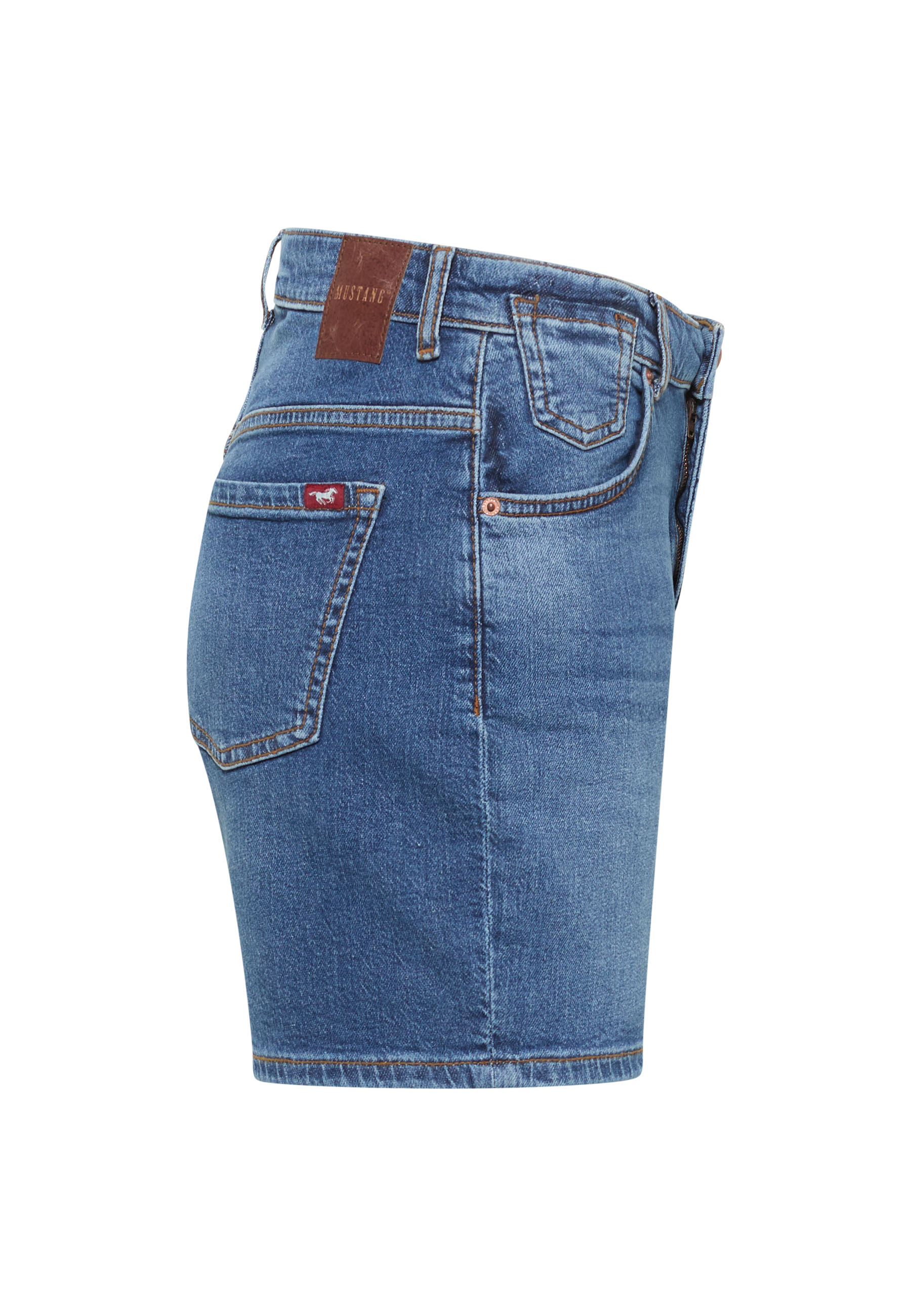 Jeansshorts, Denim, Blue, Back pocket, Leather label