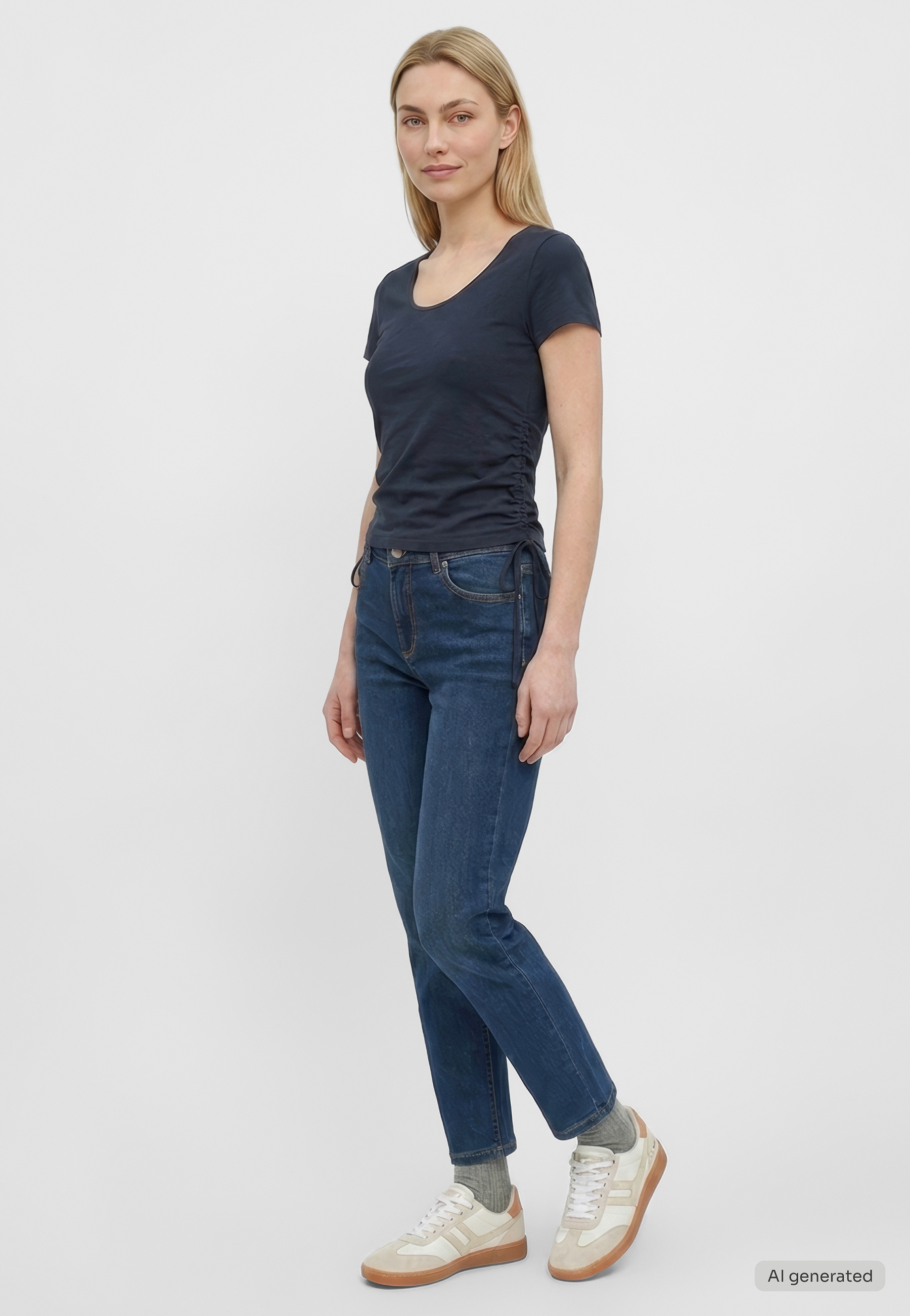 T-Shirt, Kurzärmlig, Rundhals, Damen, Jeans