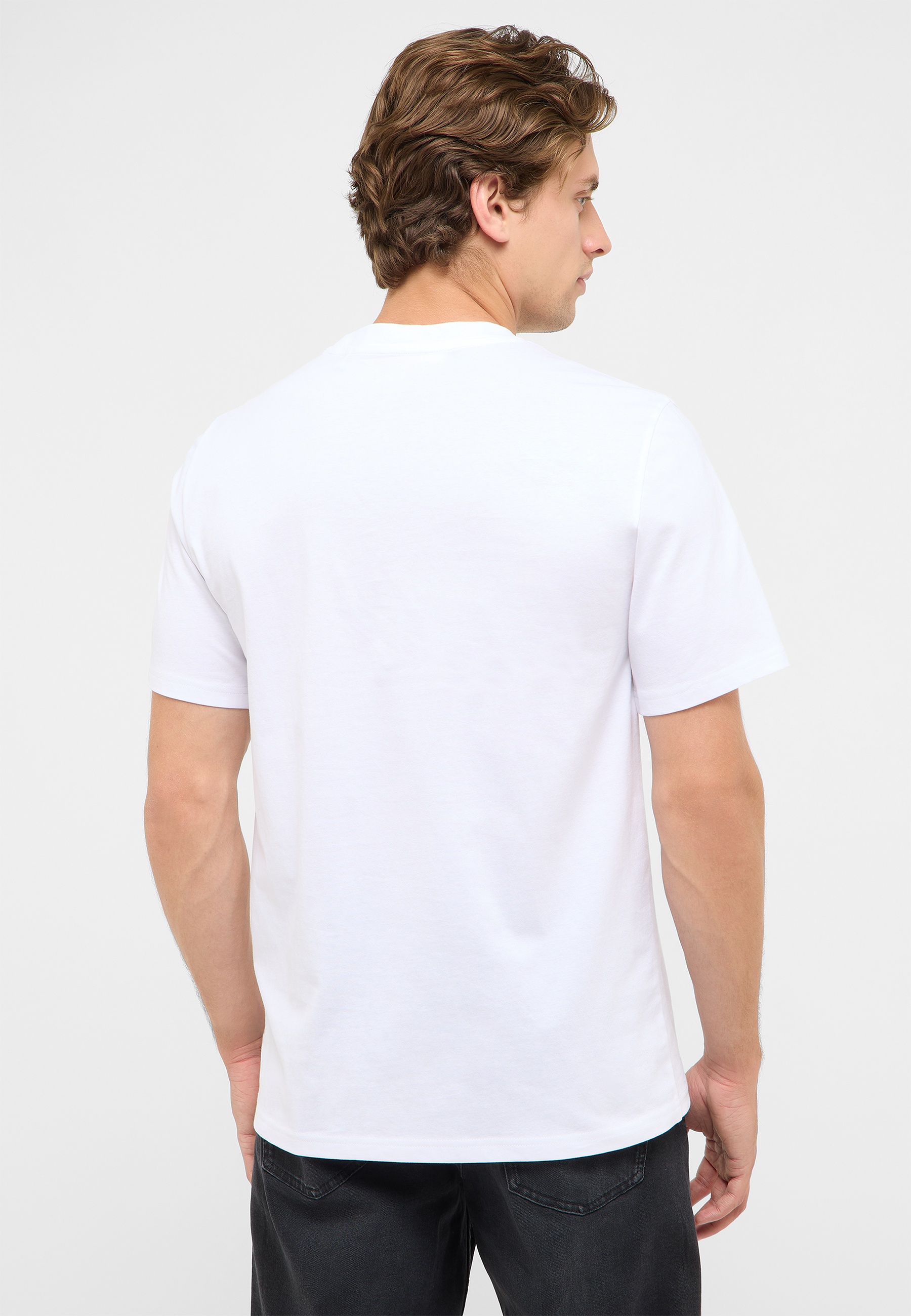 T-Shirt, Weiß, Kurzarm, Baumwolle, Plain