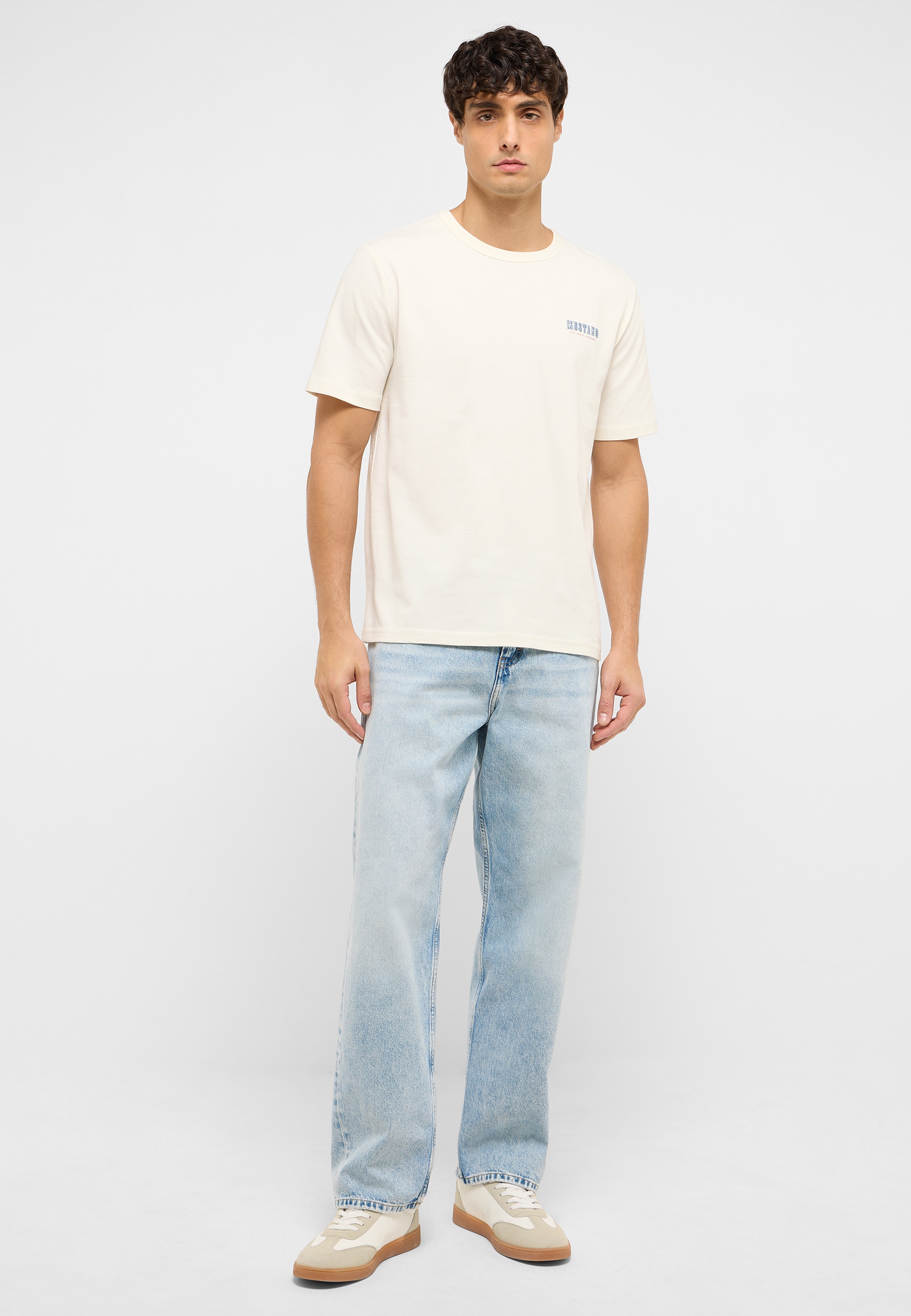 Hosen, T-shirt, Person, Stehend, Jeanshose