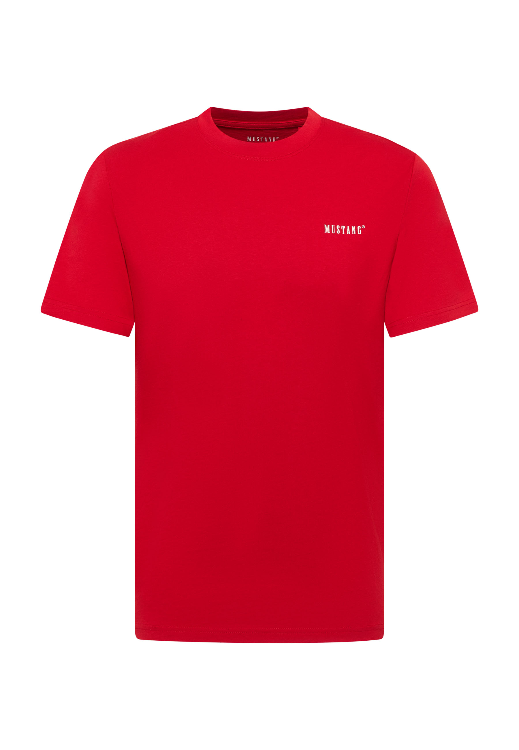 Tee, Rundhals, Kurzarm, Rot, Mustang logo