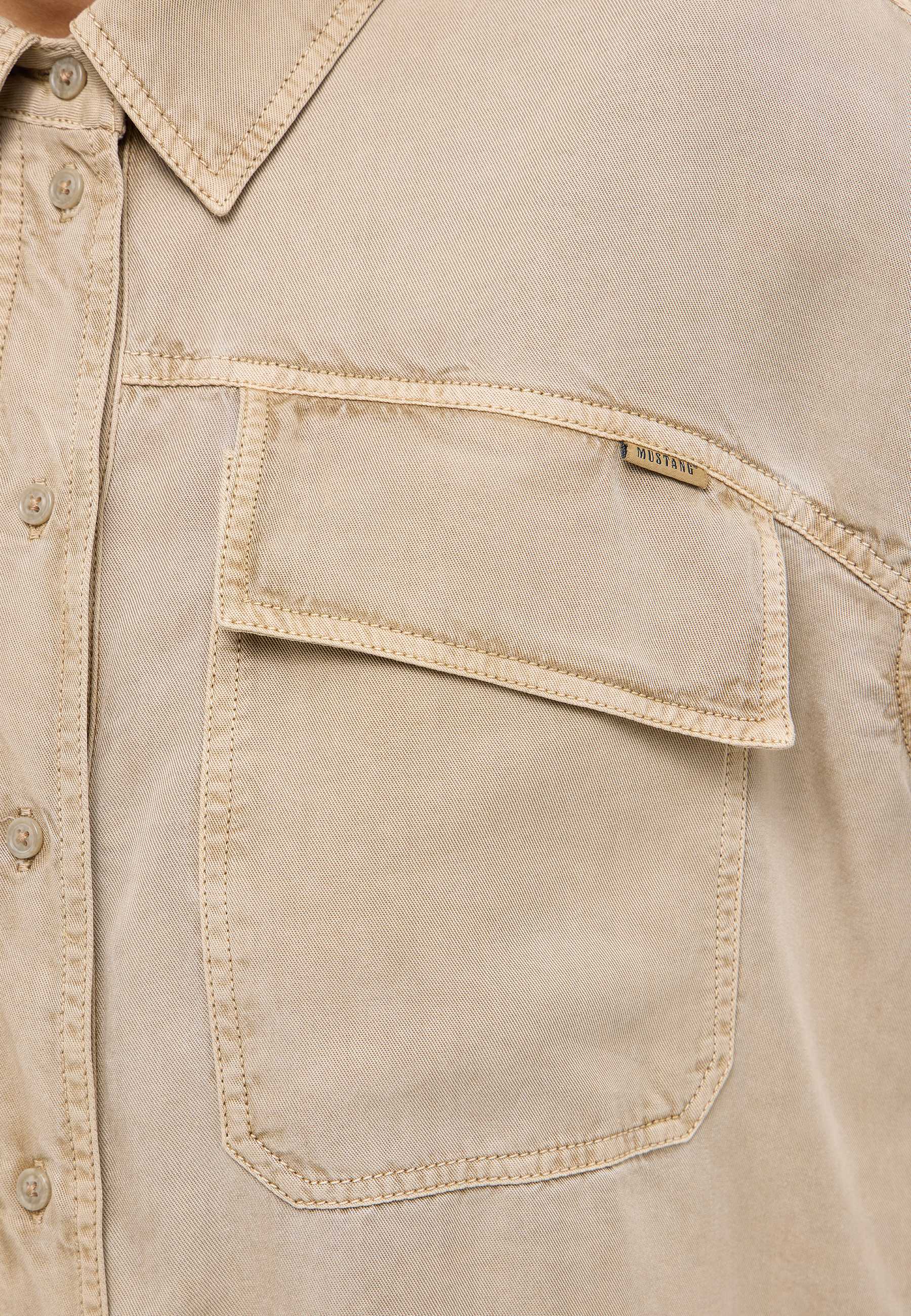Hemden, Tunktasche, Knopfhemd, Khaki, Canvas