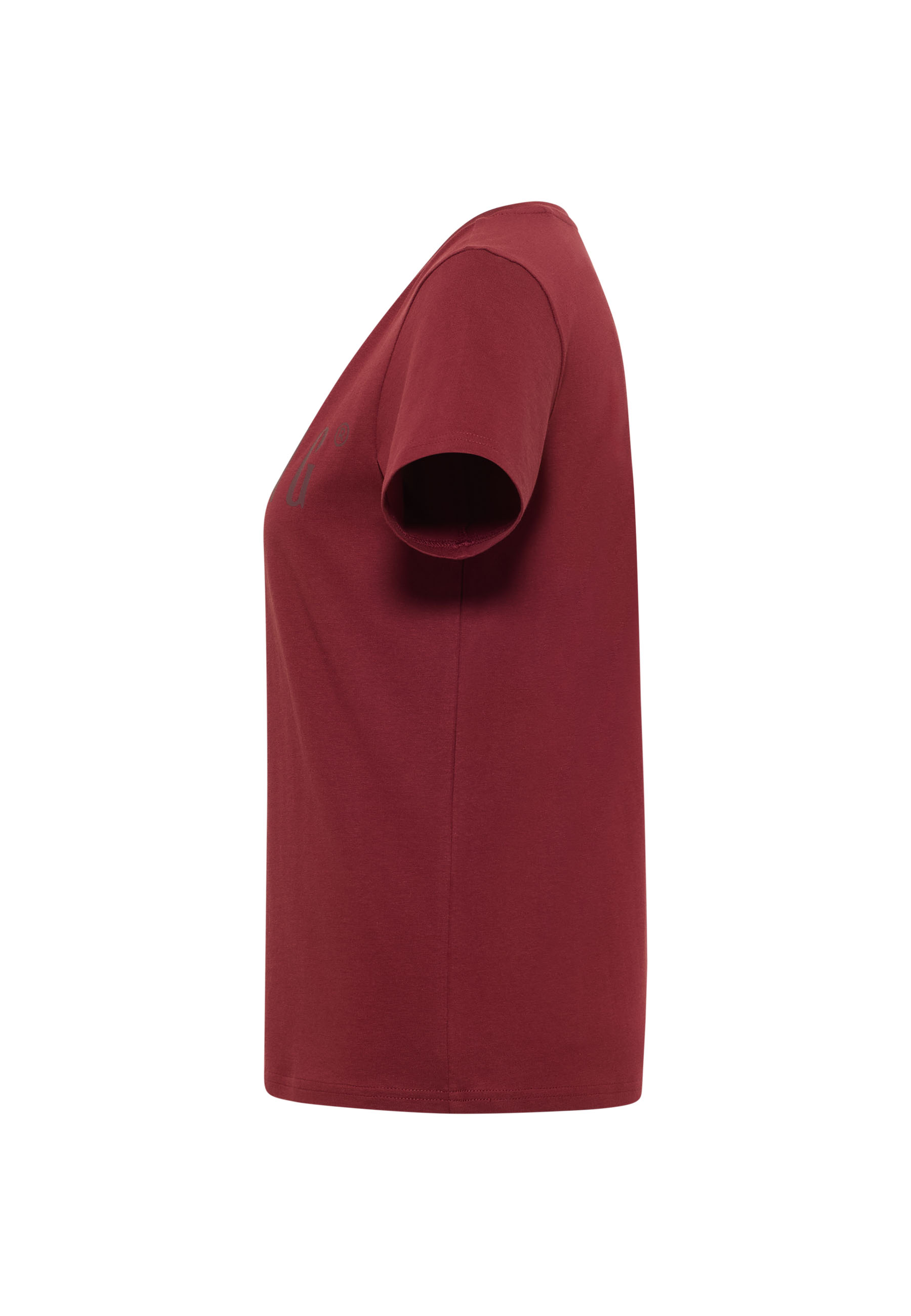 T-Shirt, Kurzarm, Rundhals, Uni-Farbe, Burgunderrot