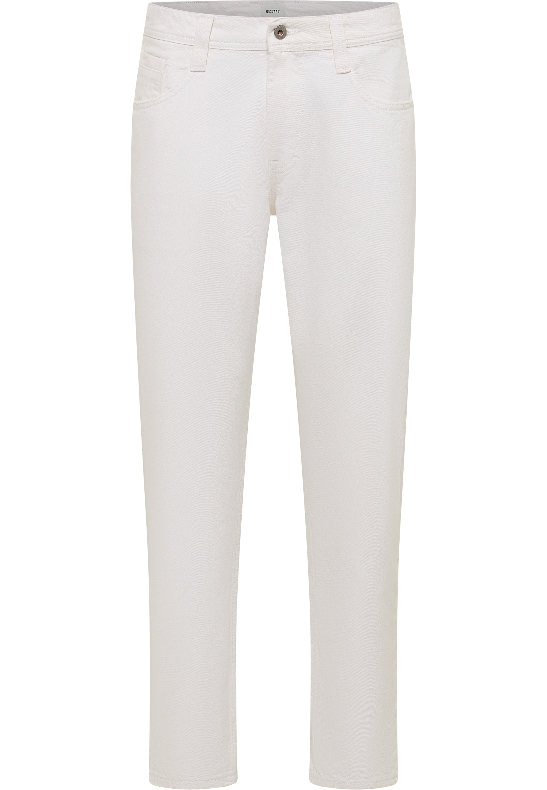 Hose, Jeans, Weiß, Gürtelschlaufen, gerade Passform