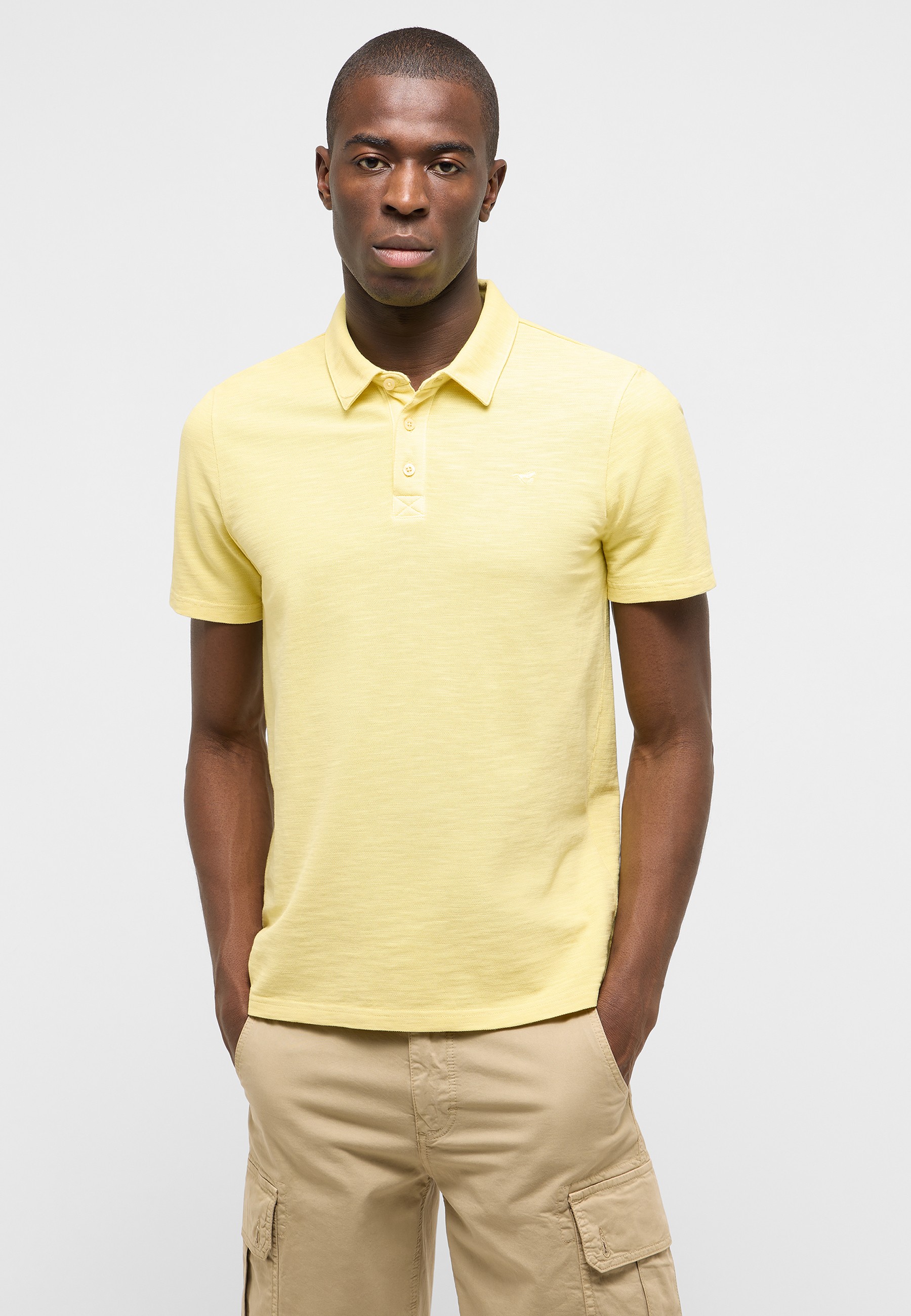 Polo-Shirt, kurzarm, gelb, Baumwolle, casual Polo