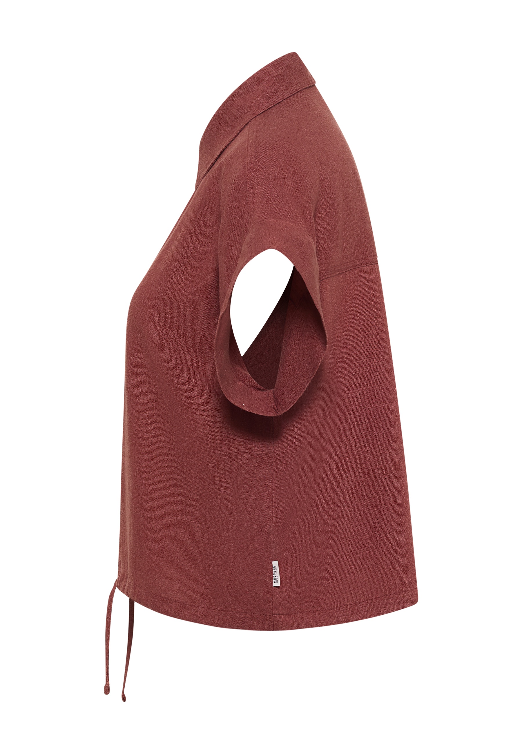 T-Shirt, Kurzarm, Rood, weite Passform, seite Drawstring