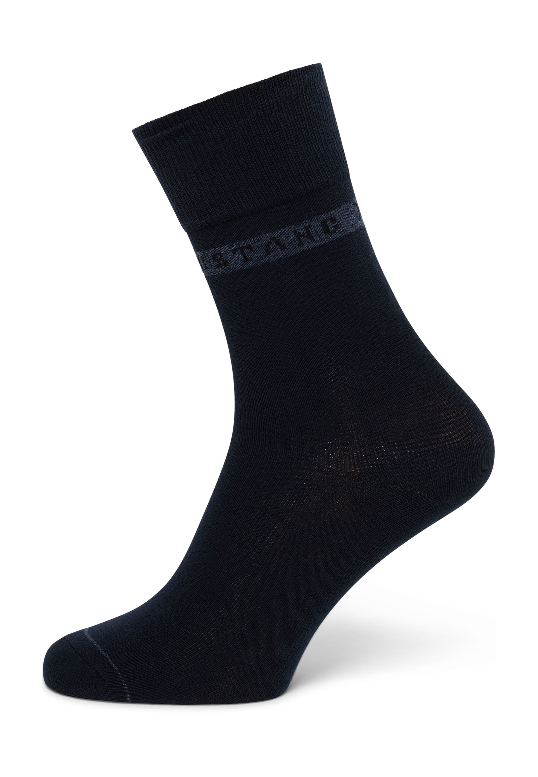 Socken, Knöchelhoch, Dunkelblau, Rippstrick, Kragenband-Logo
