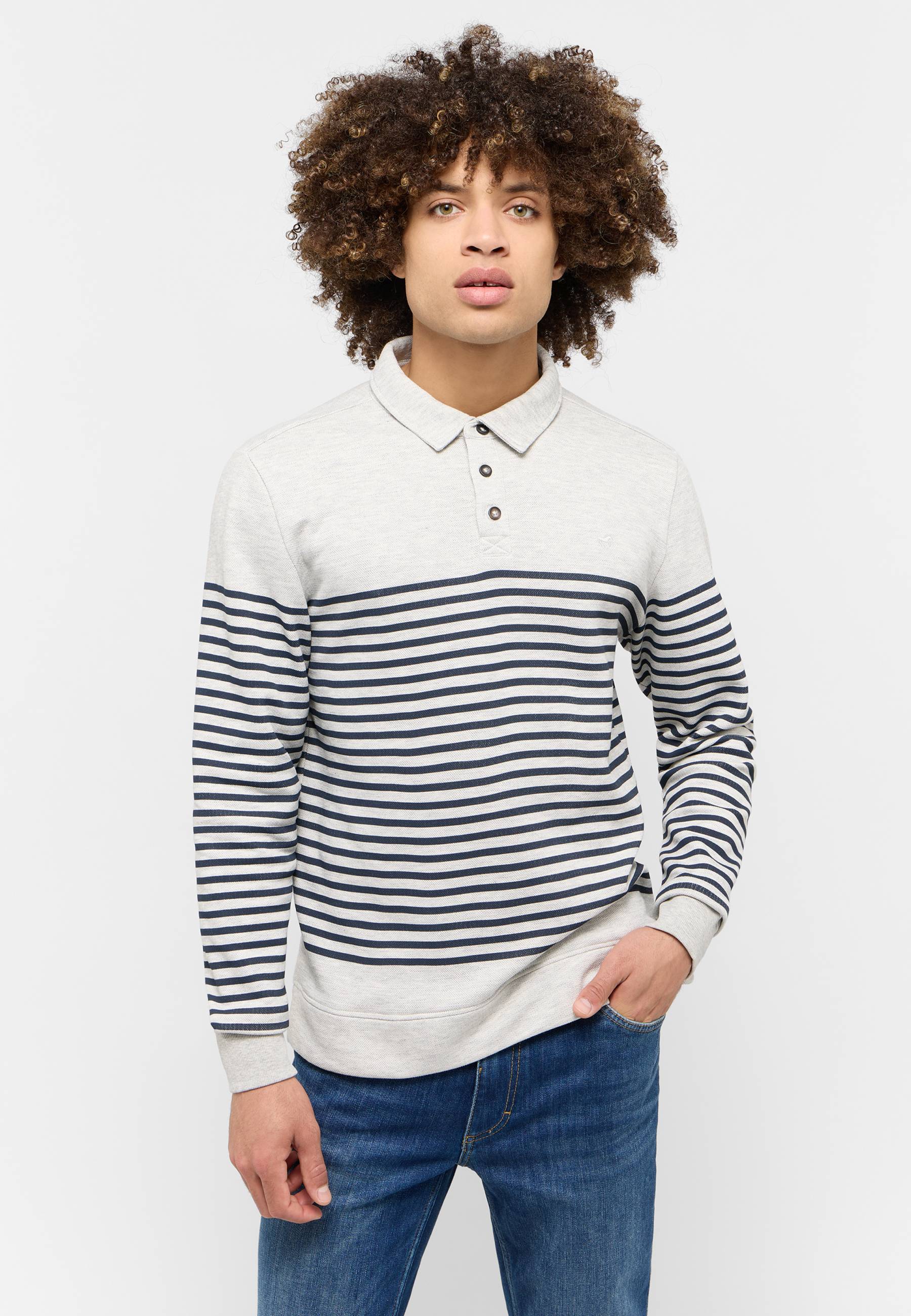Langarmshirt Poloshirt